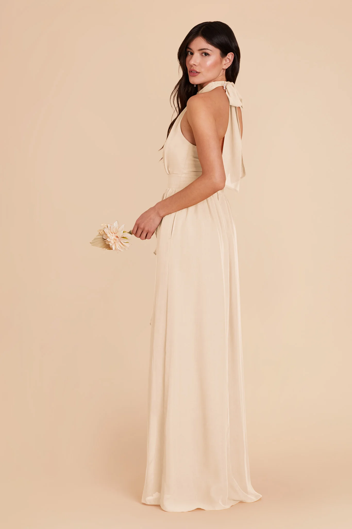 Joyce Chiffon Dress - Champagne - Image 6