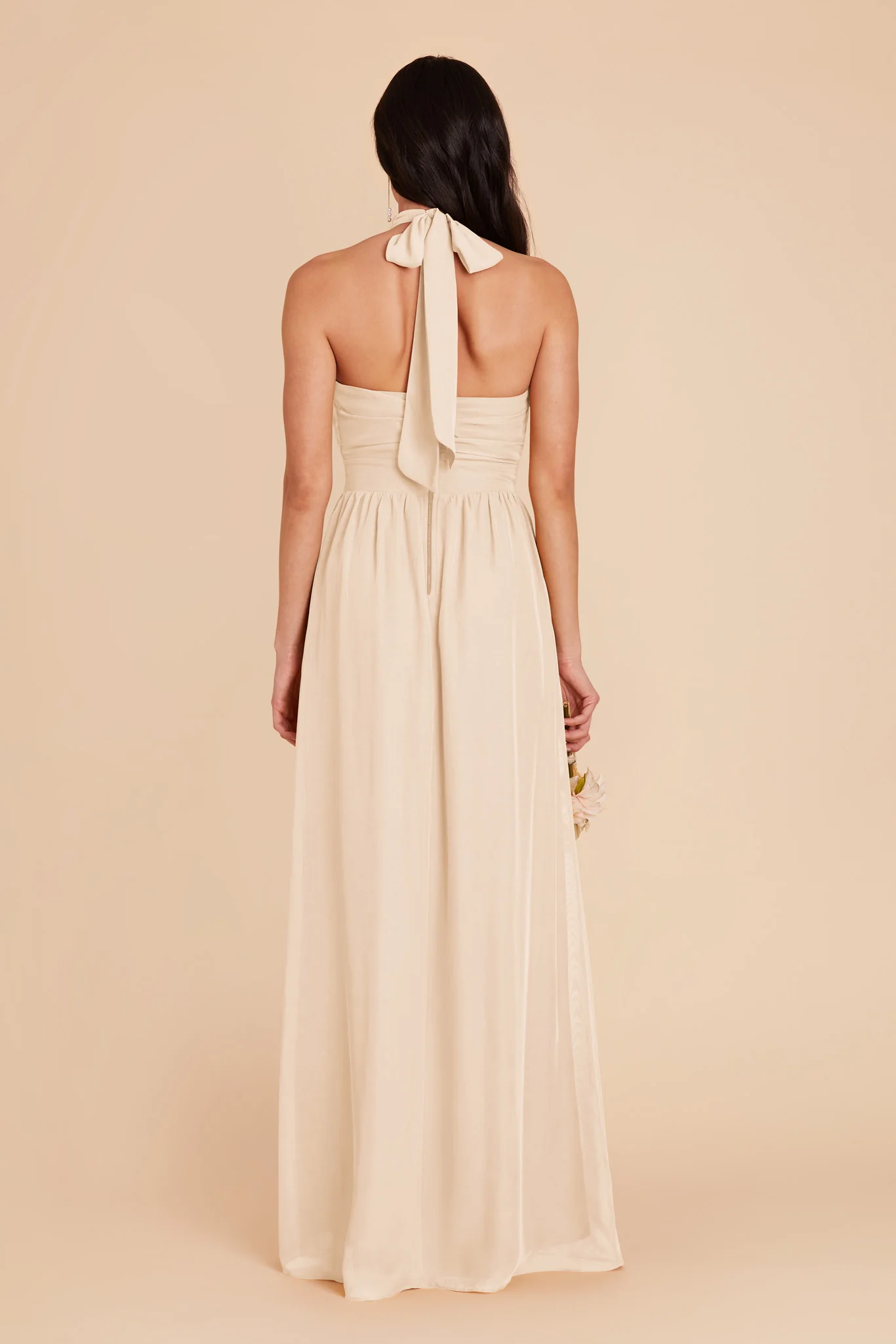 Joyce Chiffon Dress - Champagne - Image 8