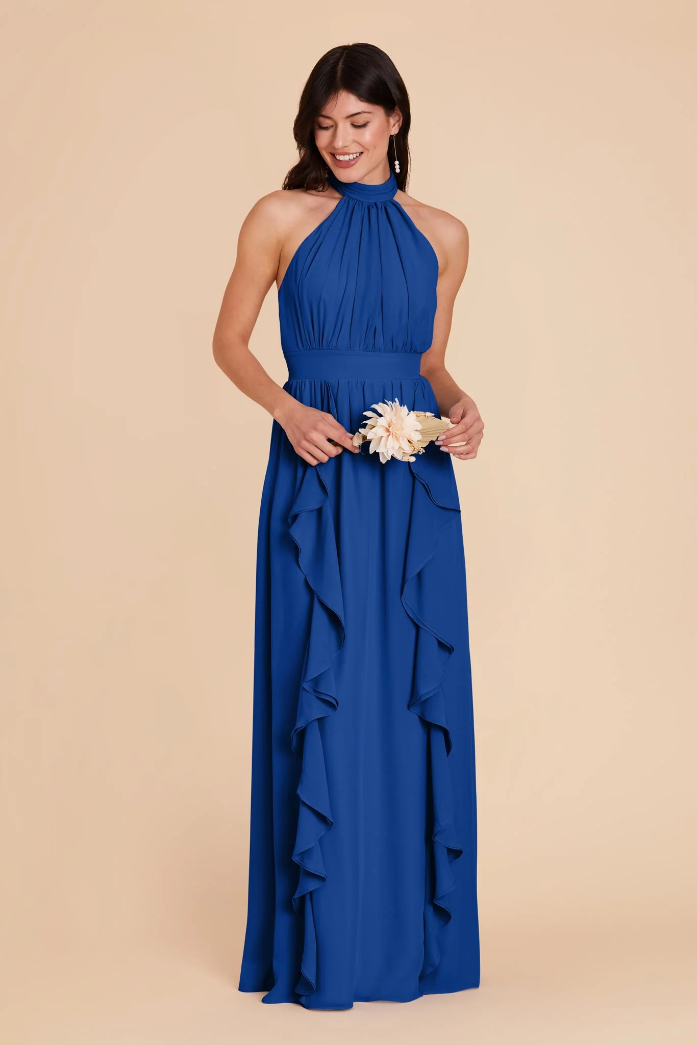 Joyce Chiffon Dress - Cobalt Blue - Image 4