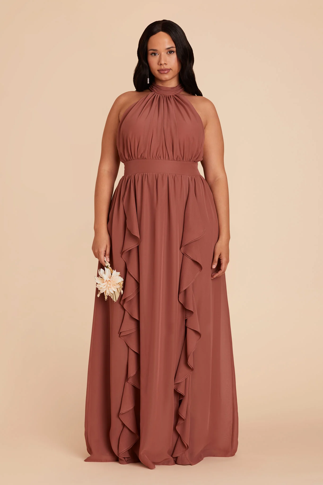 Joyce Chiffon Dress - Desert Rose - Image 2