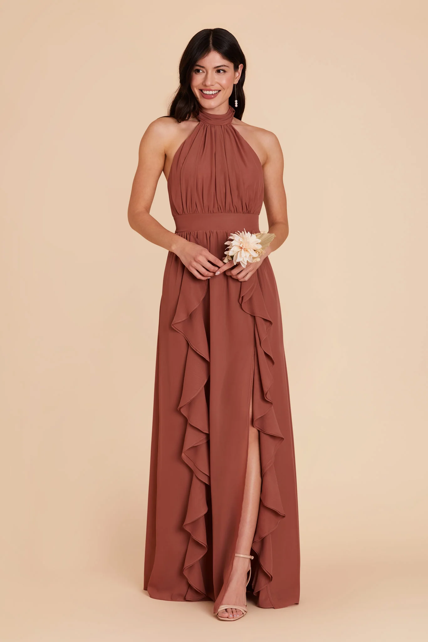 Joyce Chiffon Dress - Desert Rose - Image 3