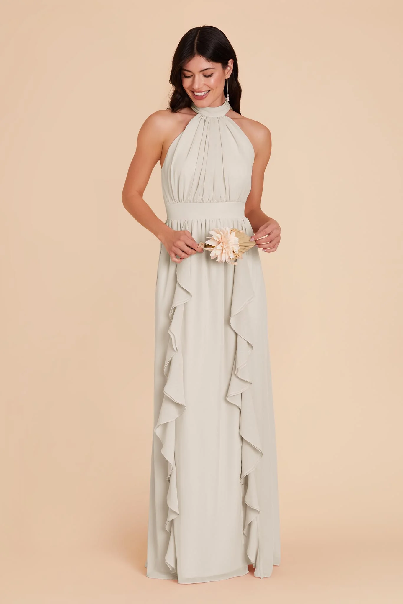 Joyce Chiffon Dress - Dove Gray - Image 4
