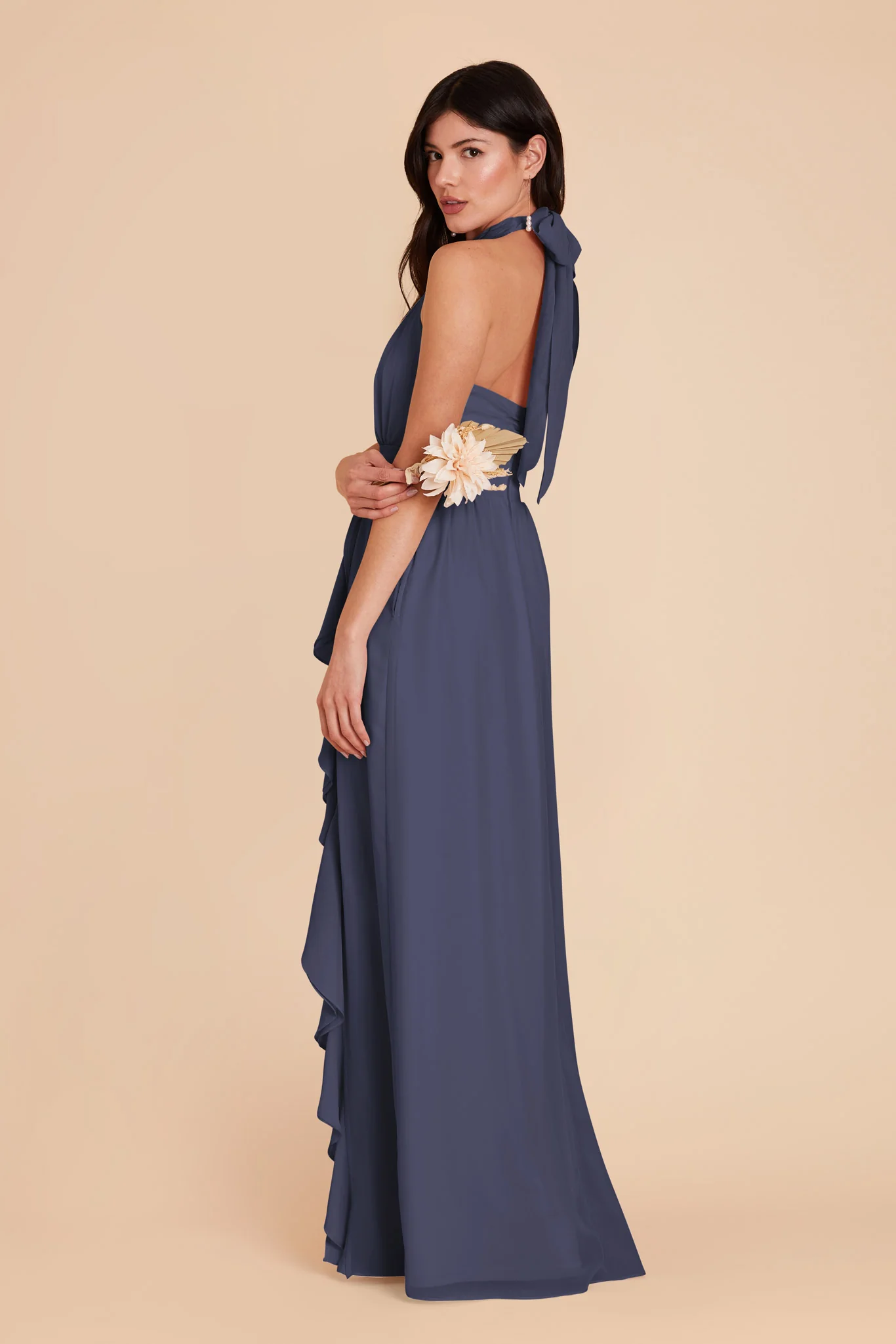 Joyce Chiffon Dress - Dusk Blue - Image 5