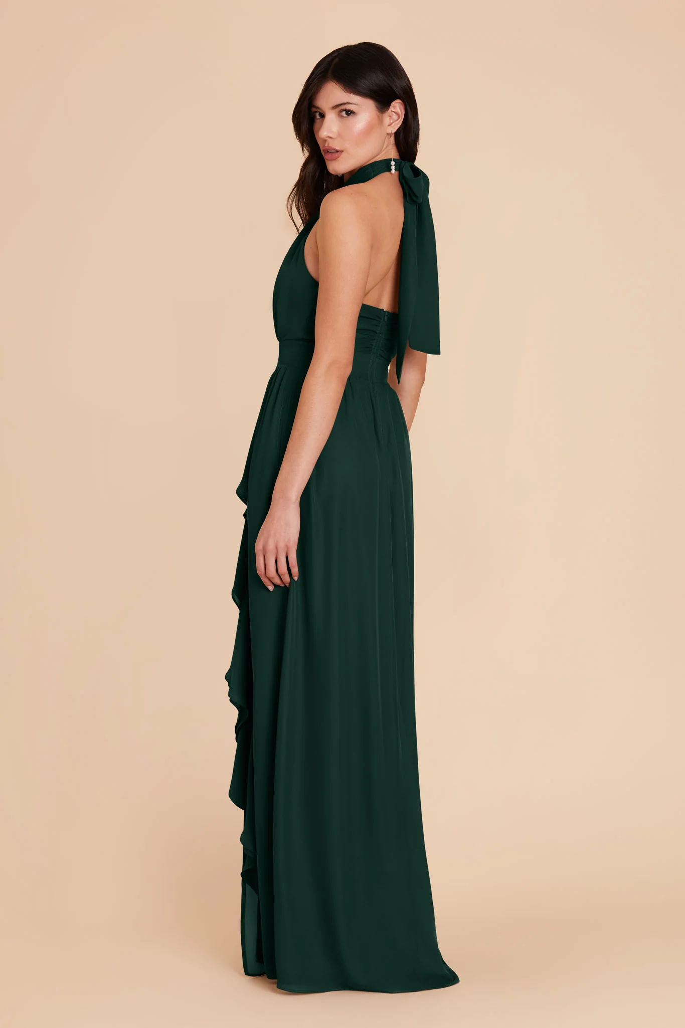 Joyce Chiffon Dress - Emerald - Image 5