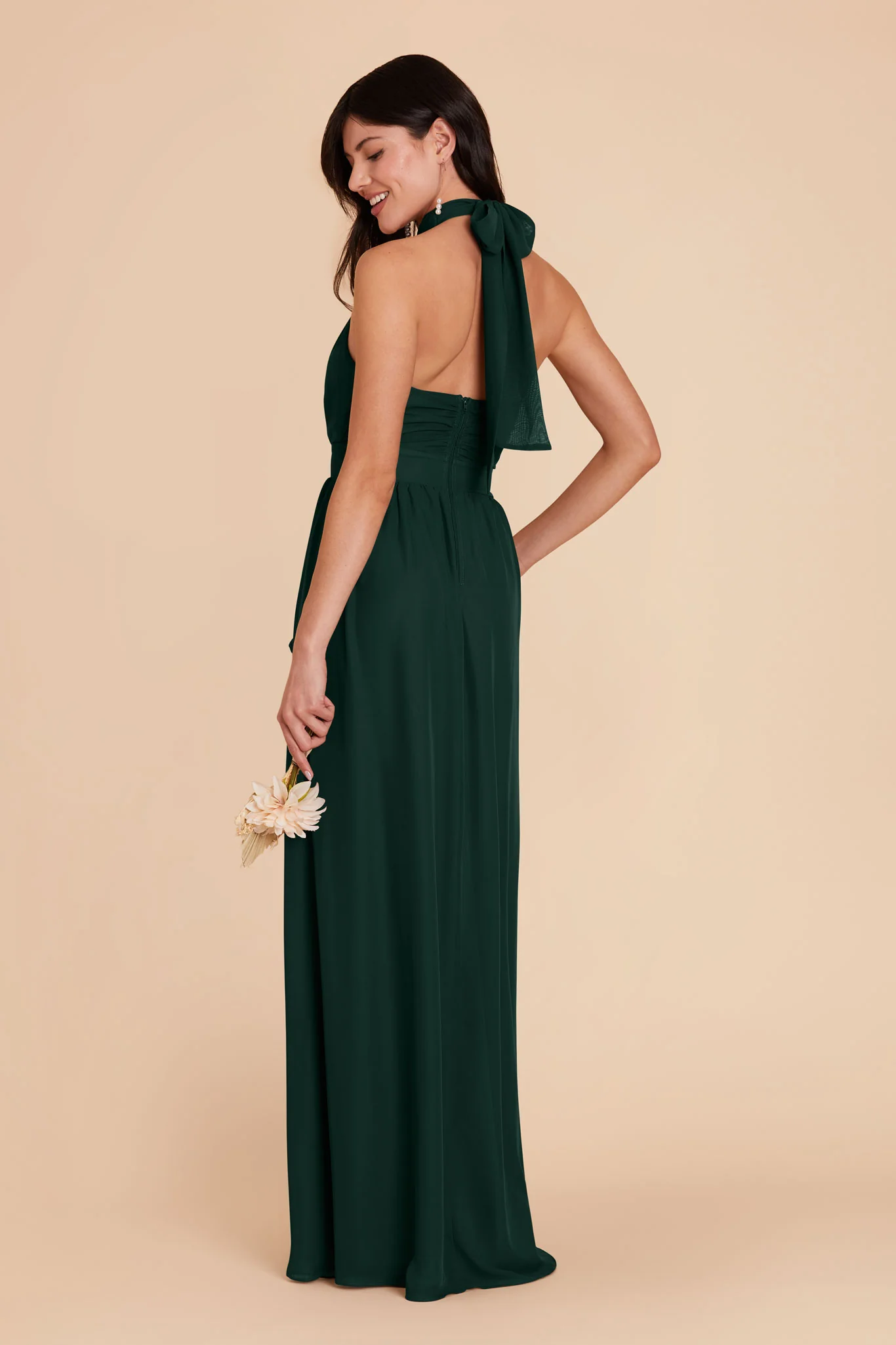 Joyce Chiffon Dress - Emerald - Image 6