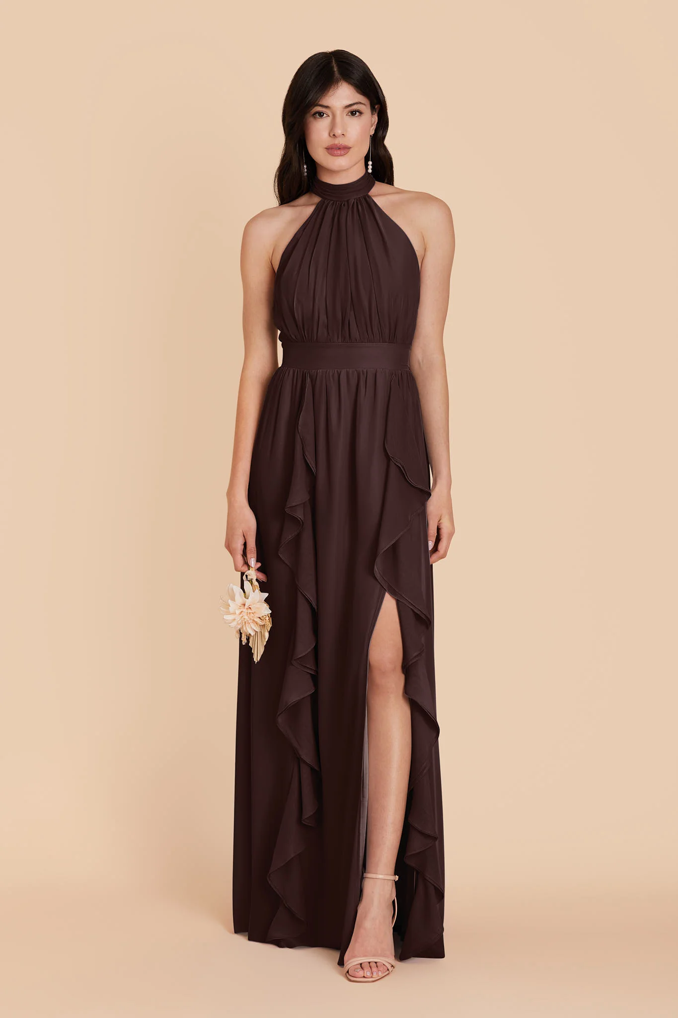 Joyce Chiffon Dress - Espresso