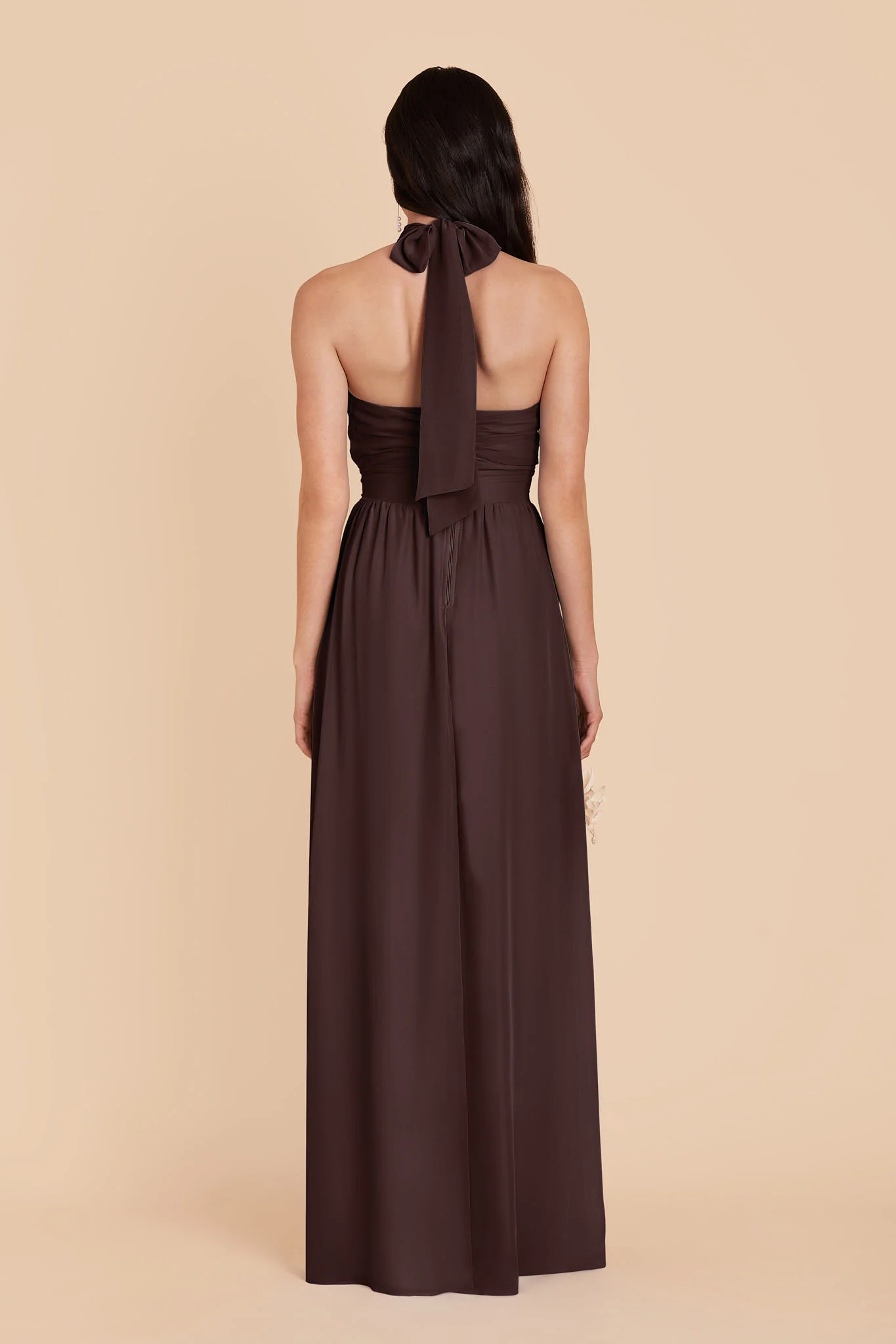 Joyce Chiffon Dress - Espresso - Image 5