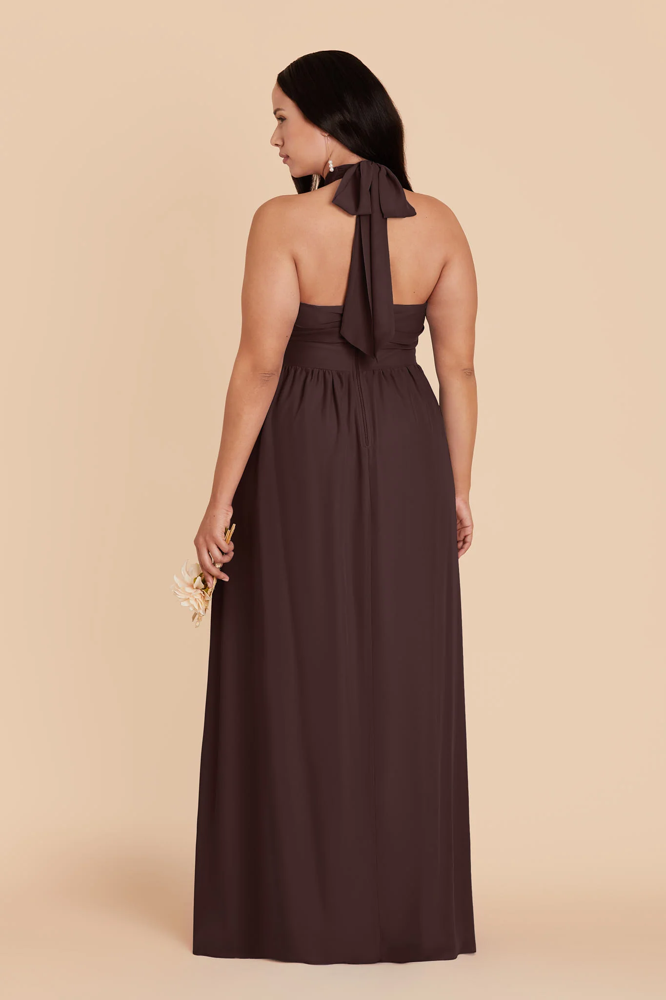 Joyce Chiffon Dress - Espresso - Image 6