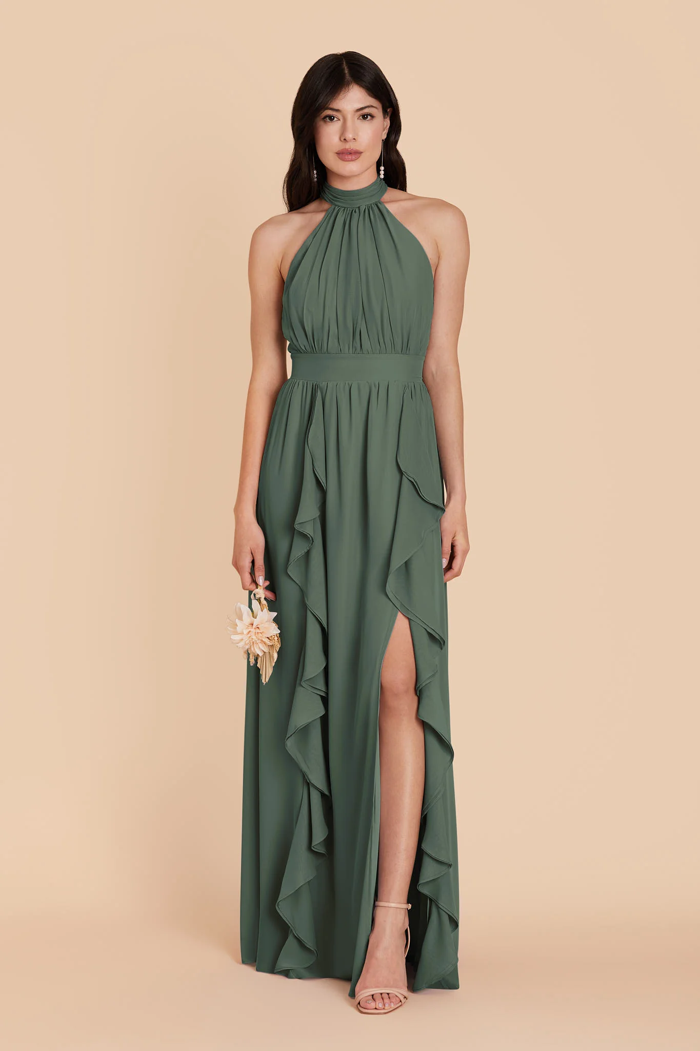 Joyce Chiffon Dress - Eucalyptus