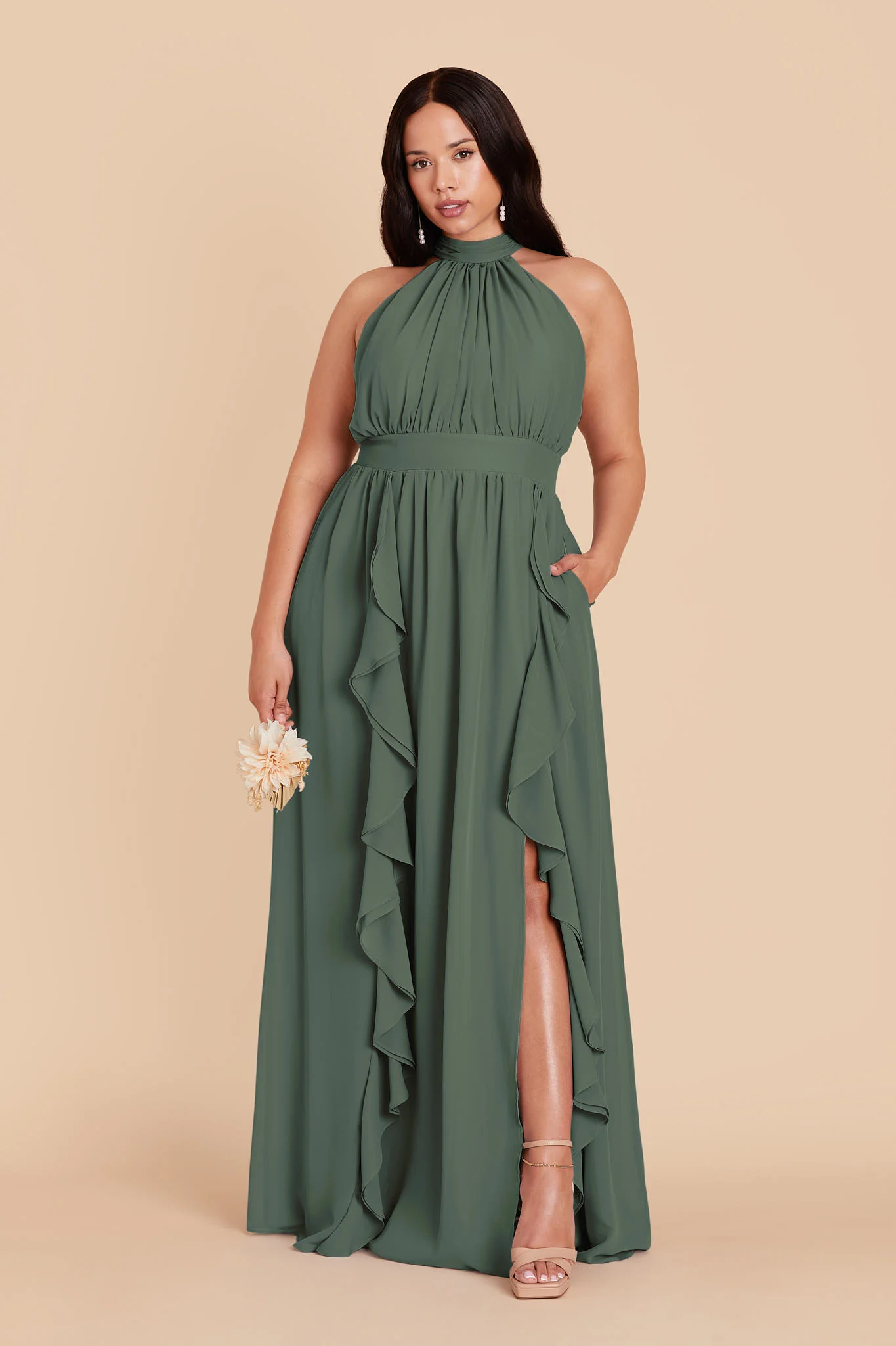 Joyce Chiffon Dress - Eucalyptus - Image 2