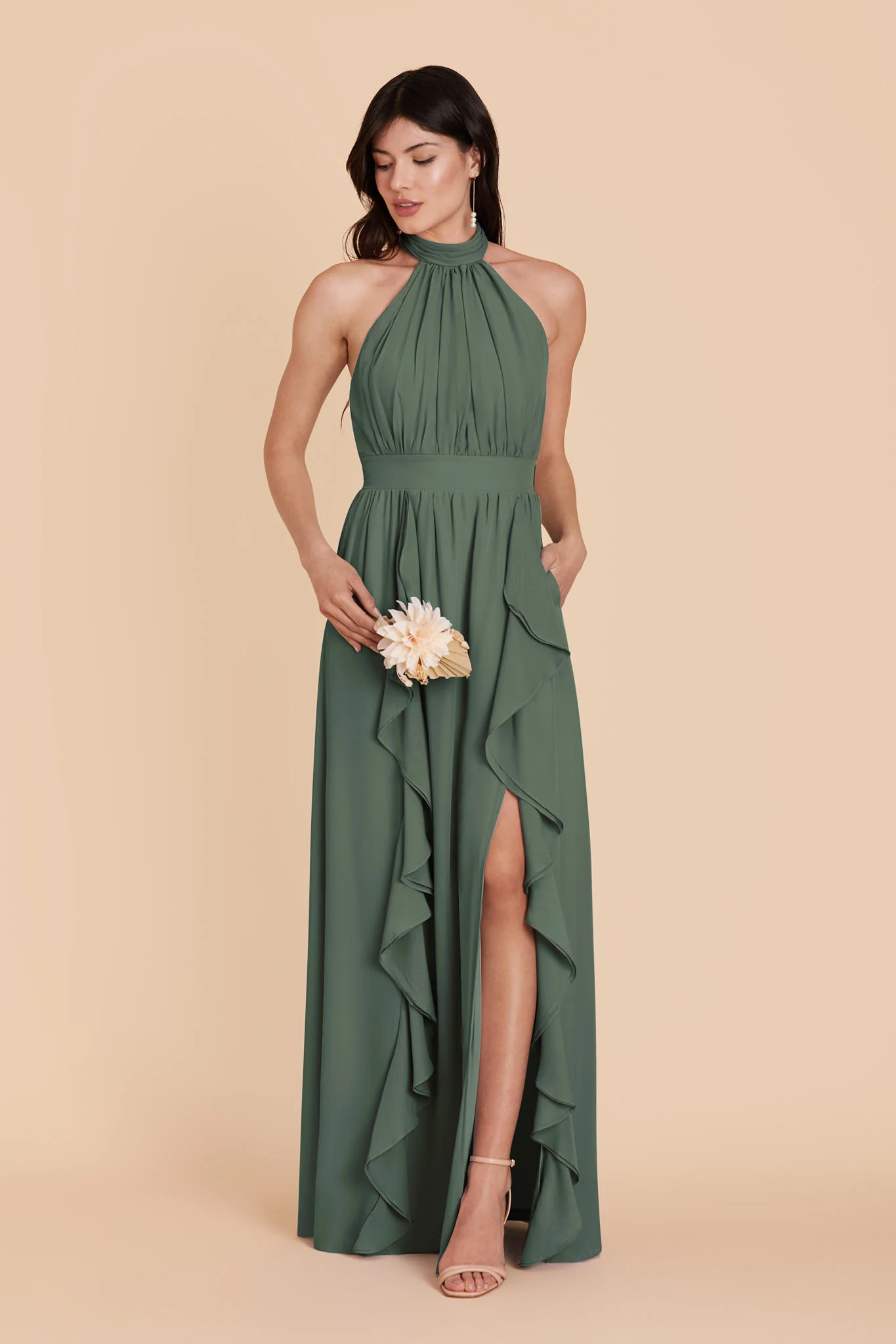 Joyce Chiffon Dress - Eucalyptus - Image 3