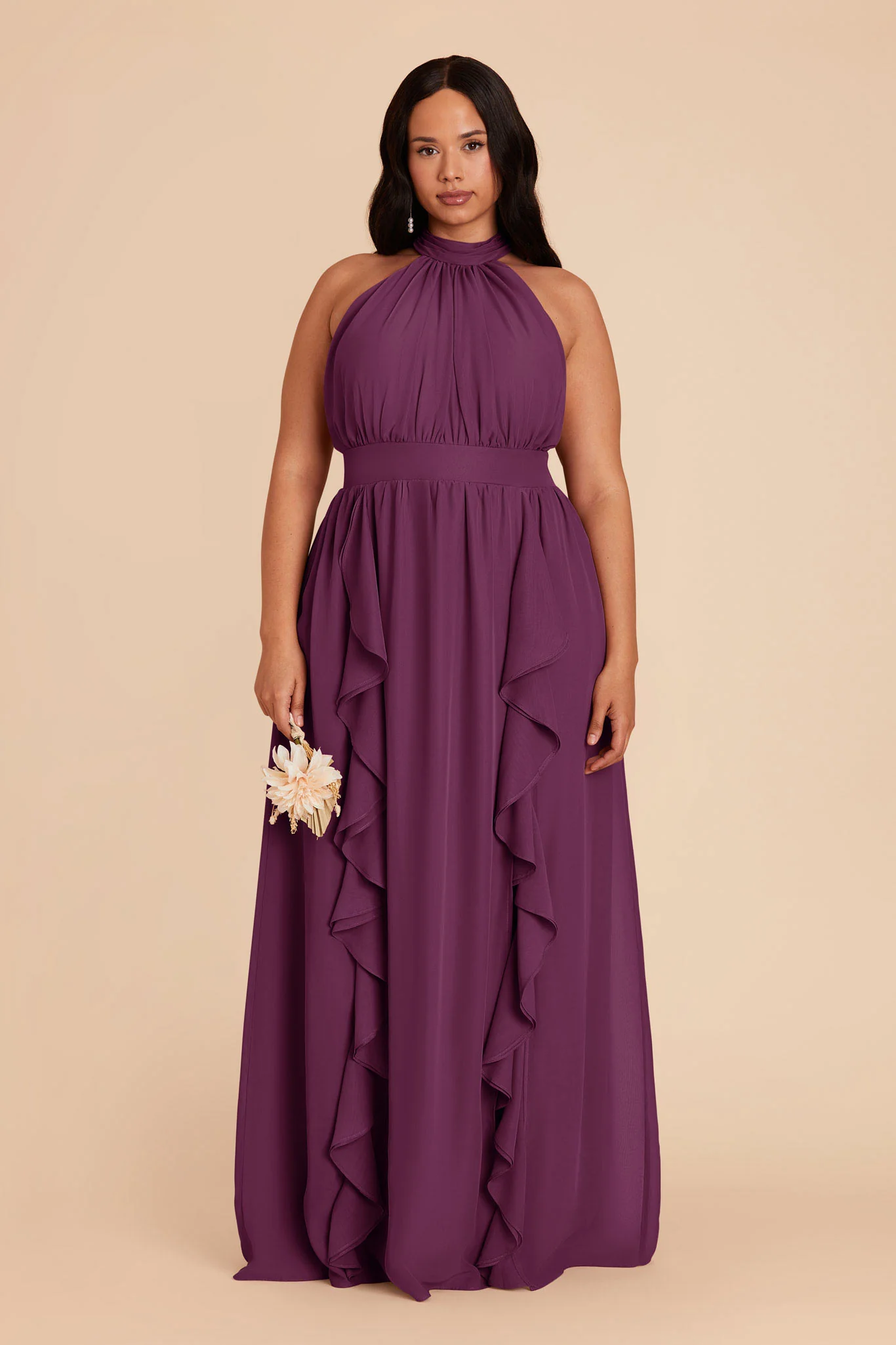 Joyce Chiffon Dress - Fig - Image 2