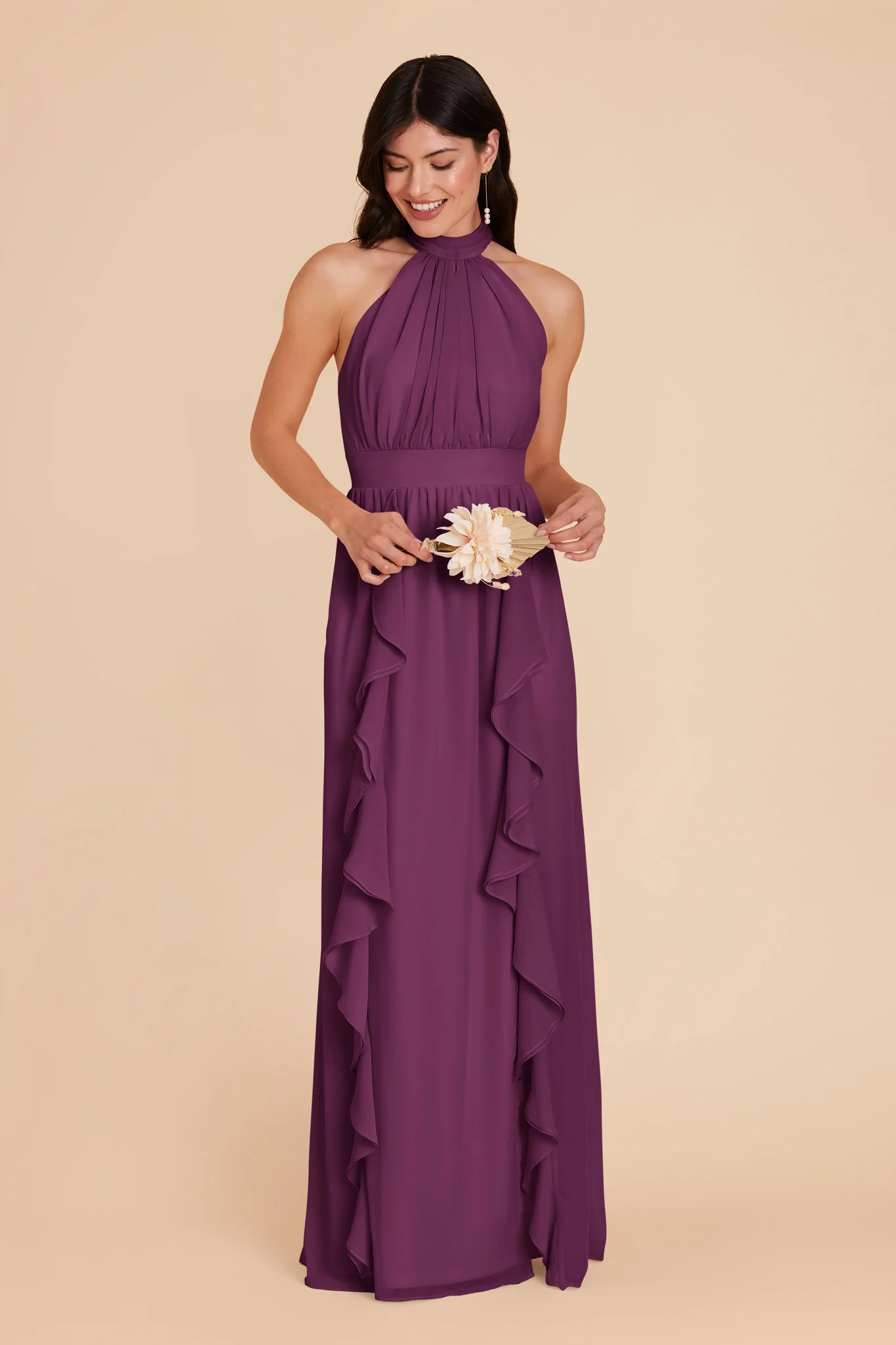 Joyce Chiffon Dress - Fig - Image 3