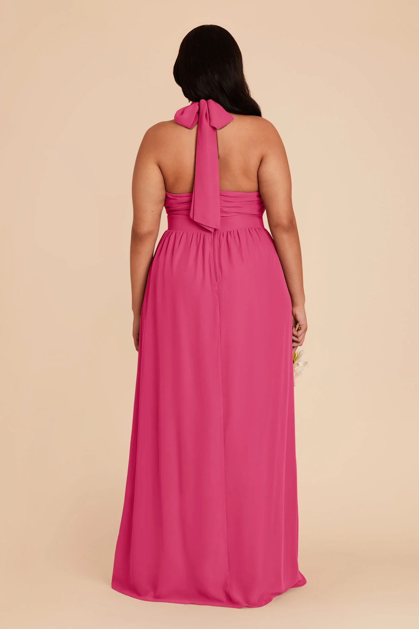 Joyce Chiffon Dress - Fuchsia - Image 10