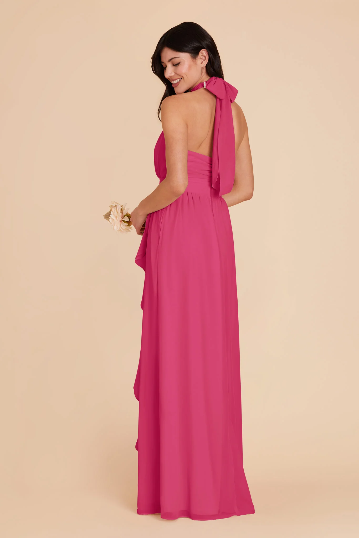 Joyce Chiffon Dress - Fuchsia - Image 6