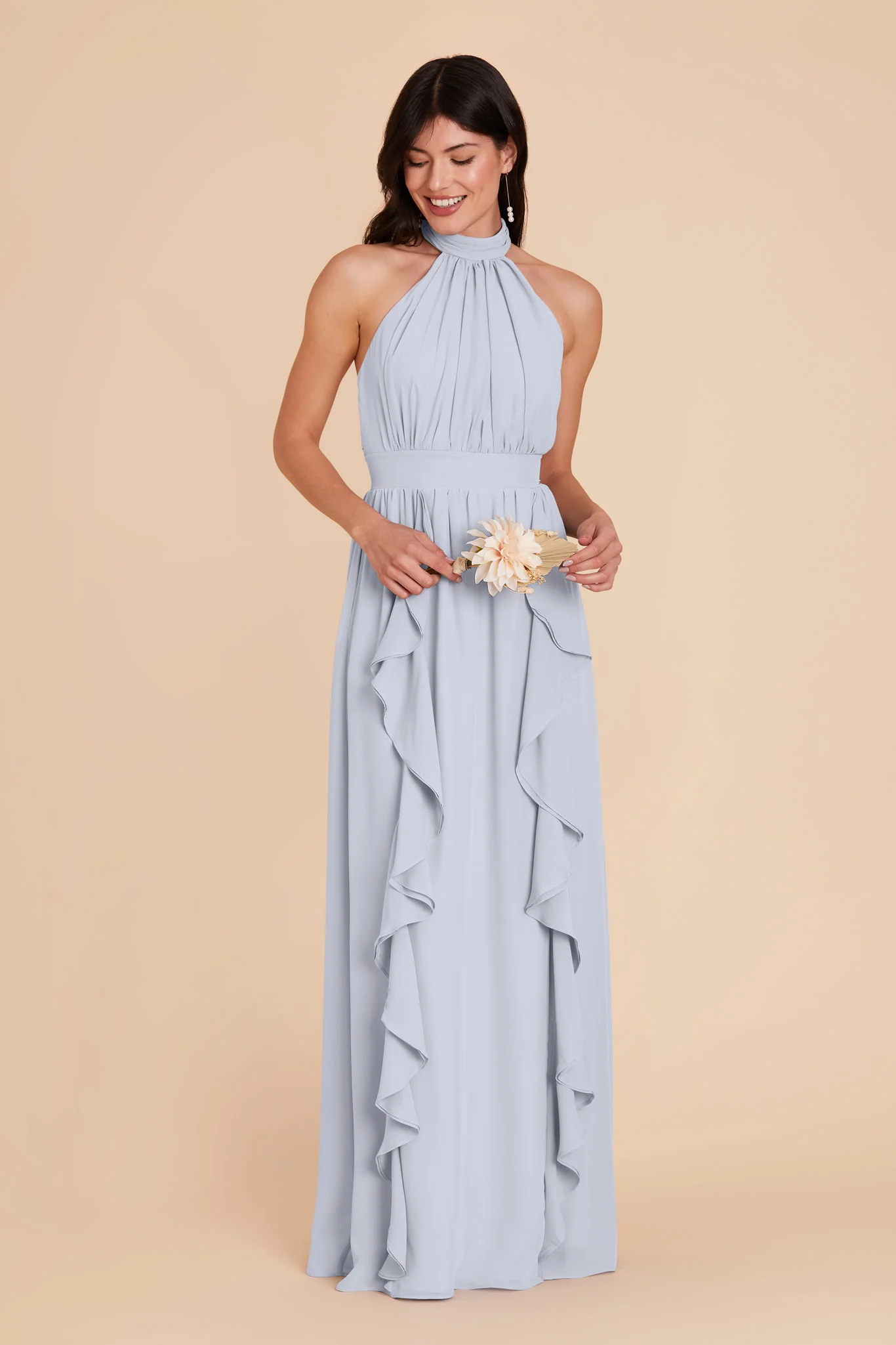 Joyce Chiffon Dress - Ice Blue - Image 4