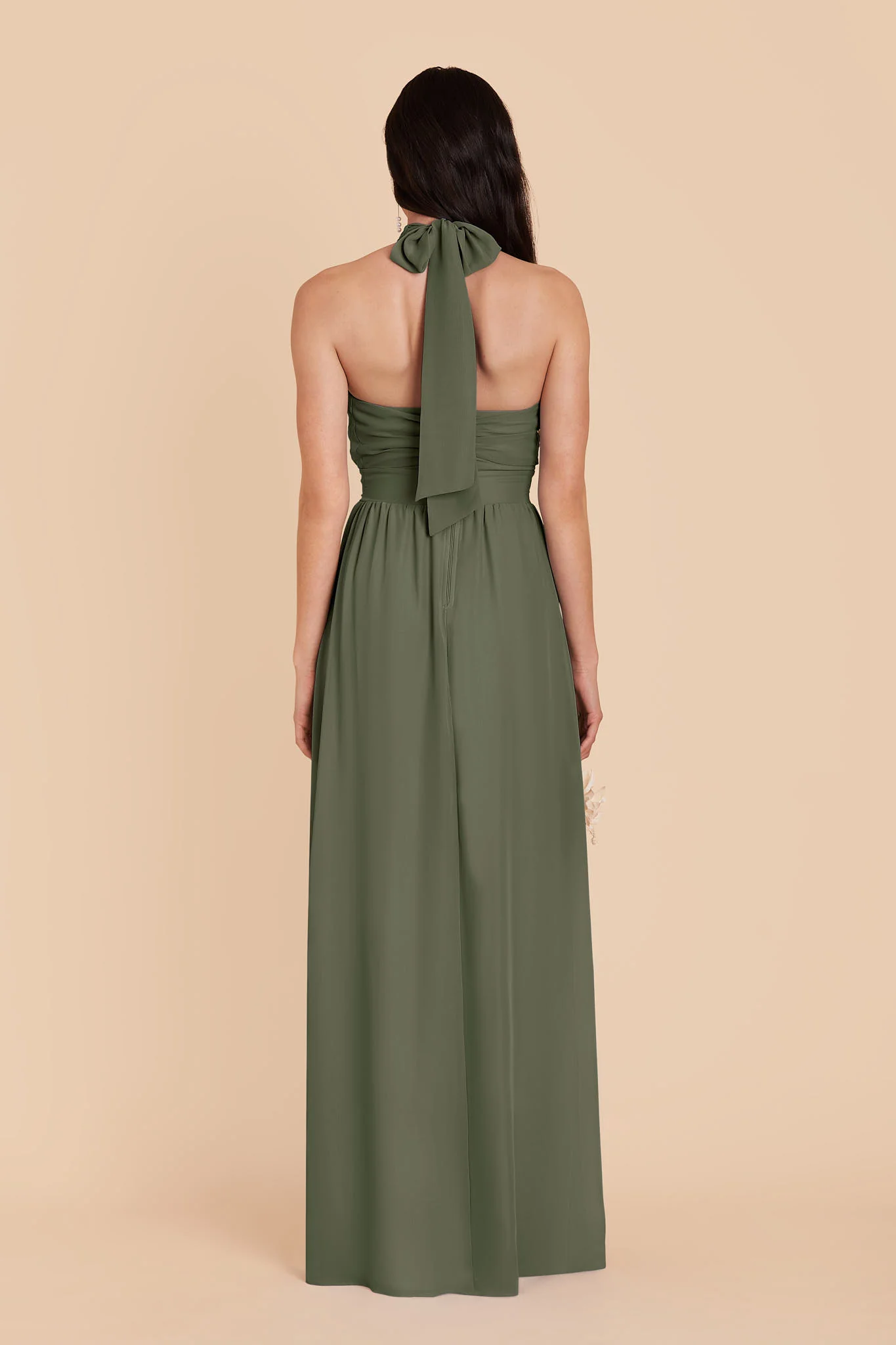Joyce Chiffon Dress - Olive - Image 5