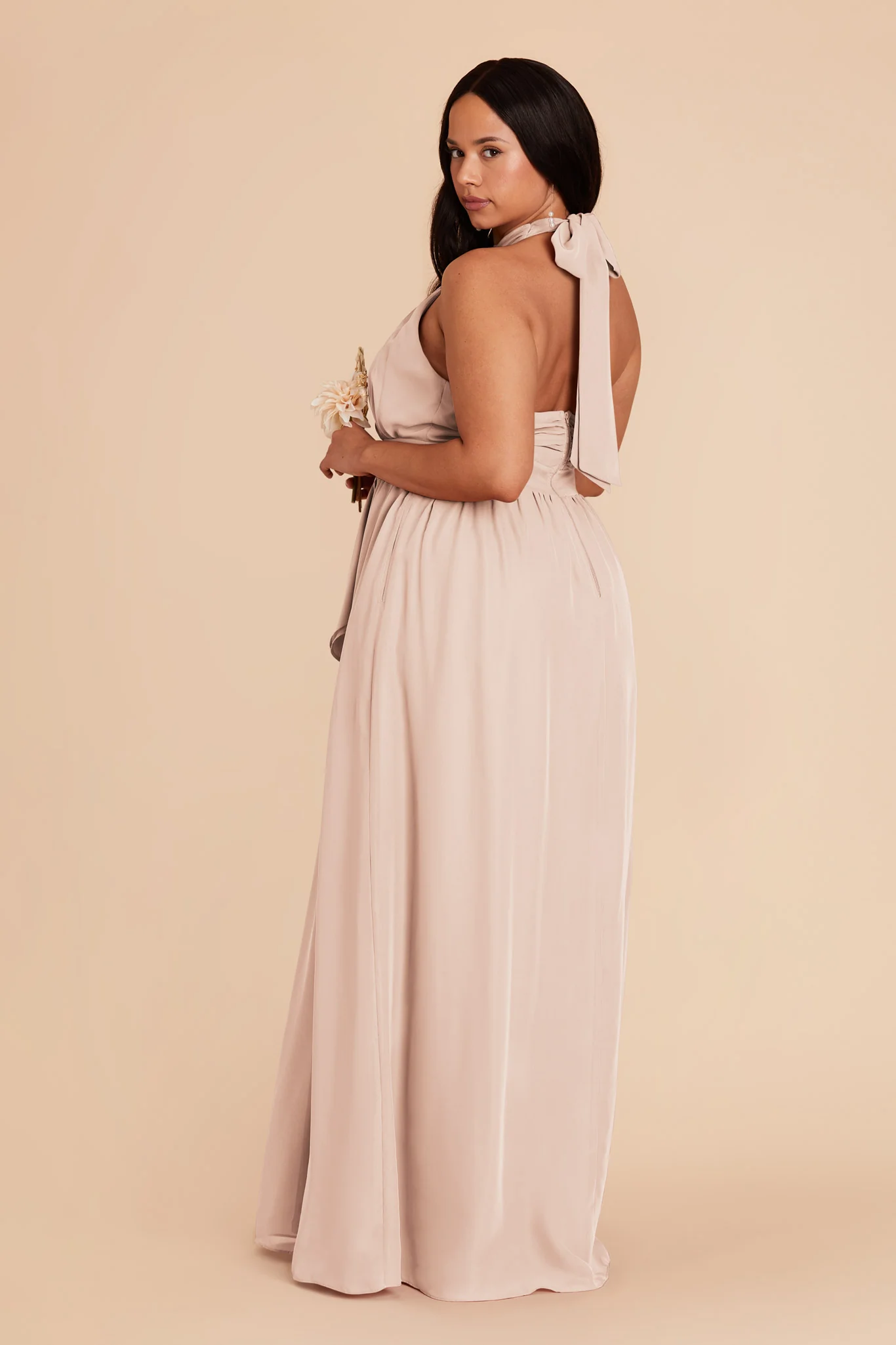 Joyce Chiffon Dress - Pale Blush - Image 8