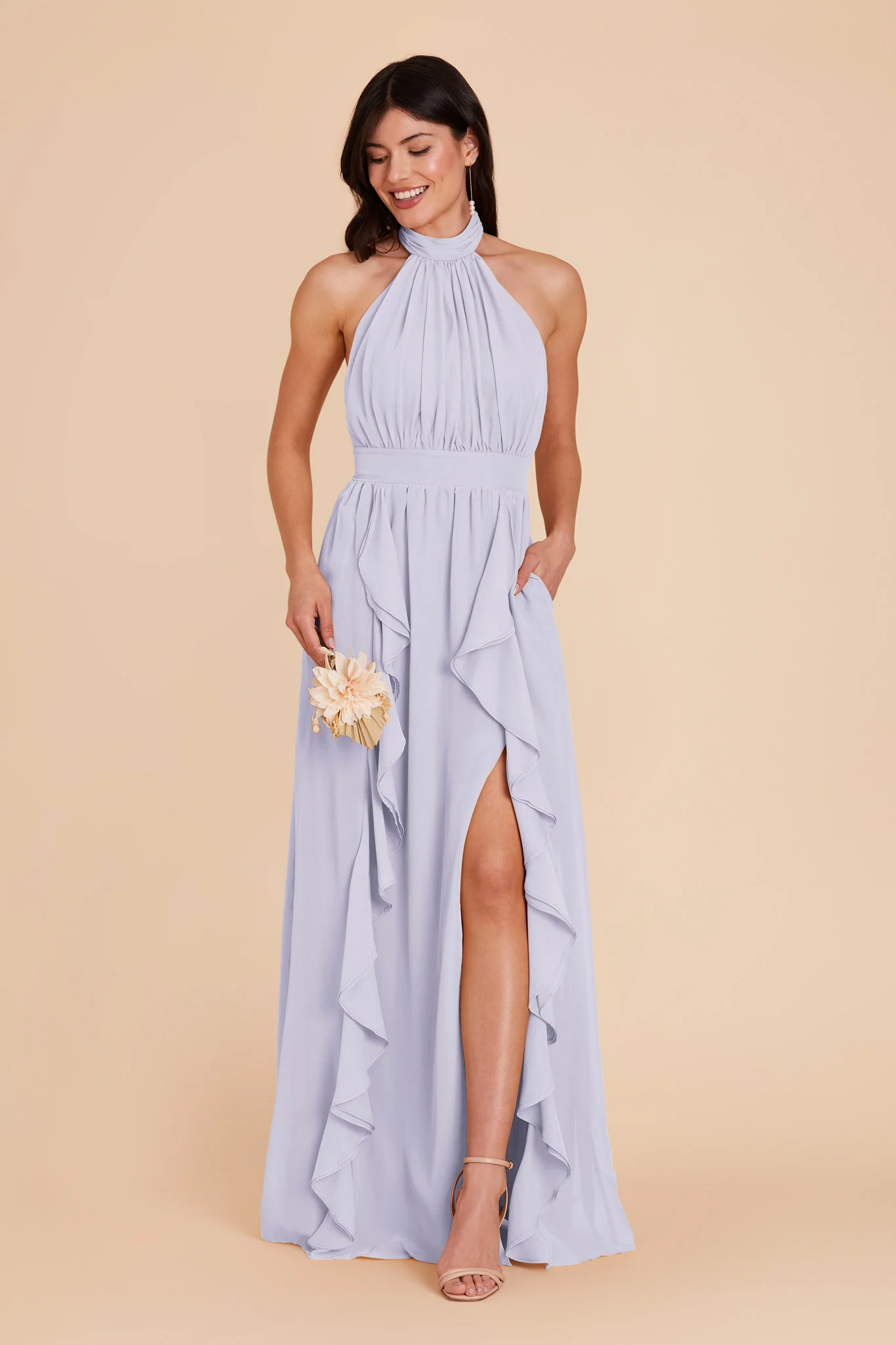 Joyce Chiffon Dress - Periwinkle Blue - Image 4