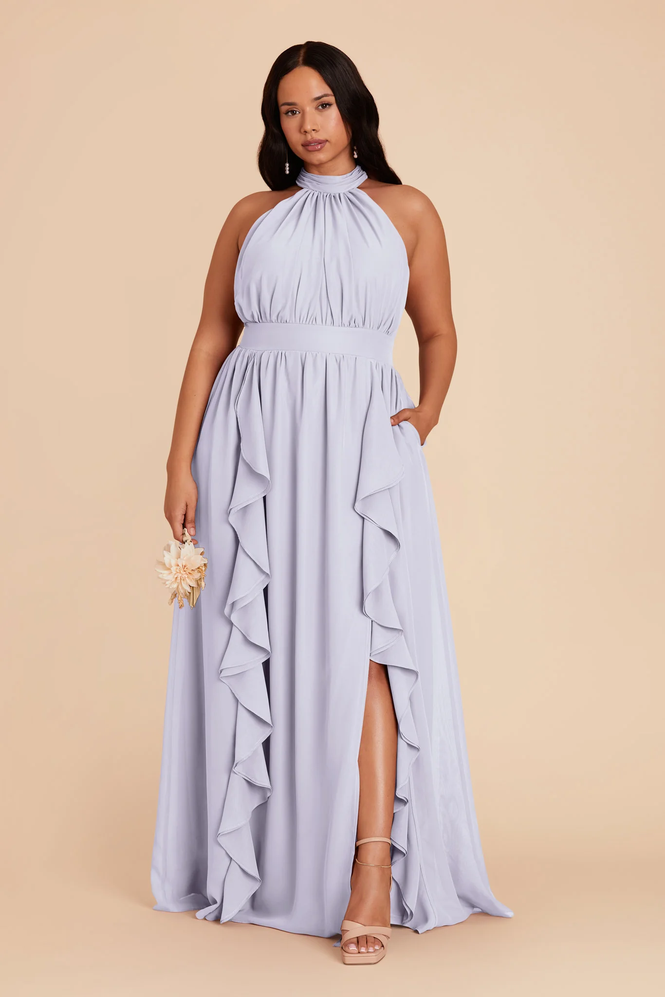 Joyce Chiffon Dress - Periwinkle Blue - Image 7