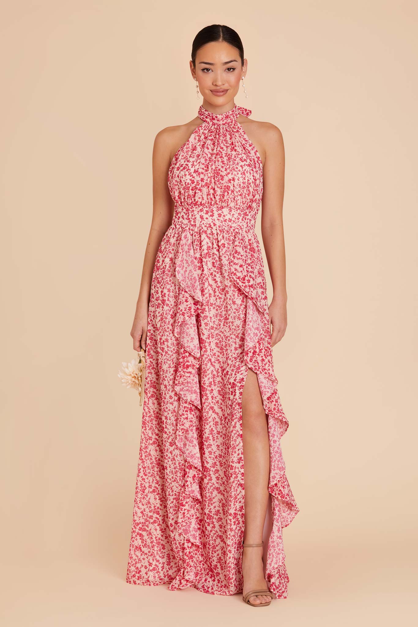 Joyce Chiffon Dress - Pink Dreamy Ditsy