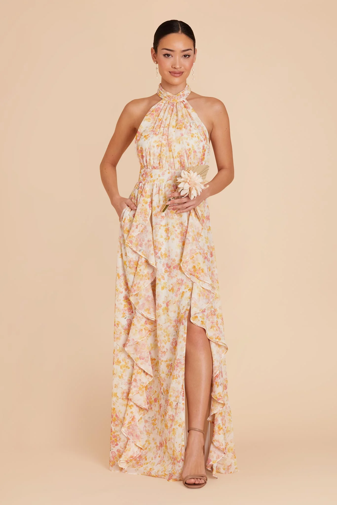 Joyce Chiffon Dress - Pressed Floral - Image 3
