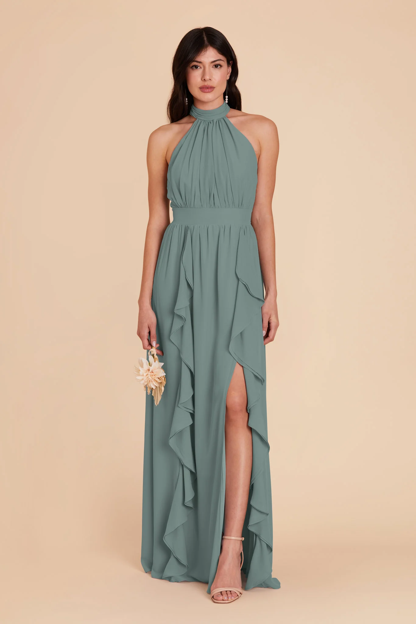 Joyce Chiffon Dress - Sea Glass - Image 3