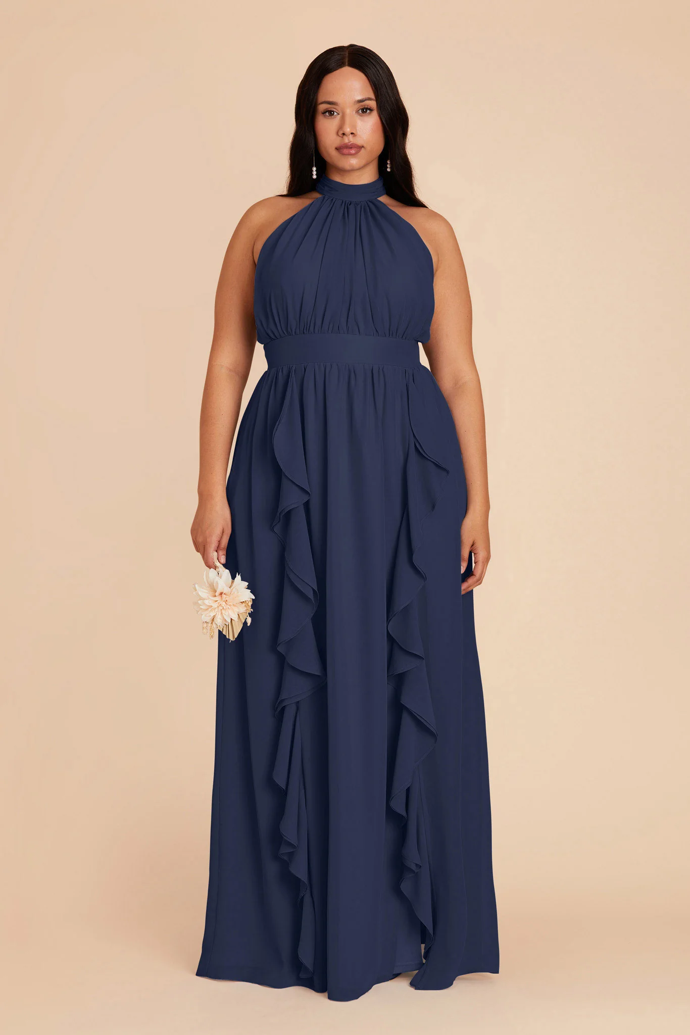 Joyce Chiffon Dress - Slate Blue - Image 2