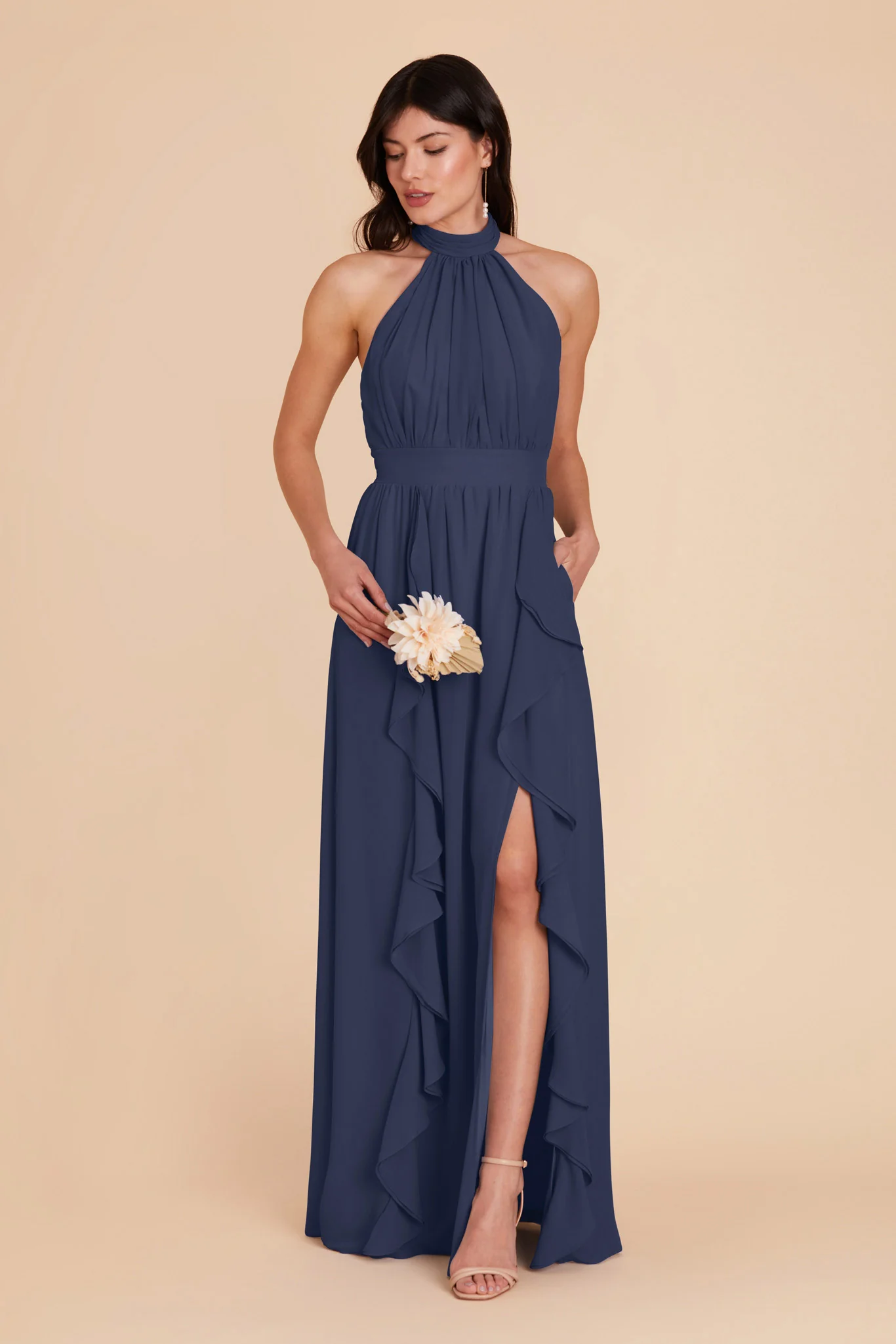 Joyce Chiffon Dress - Slate Blue - Image 3