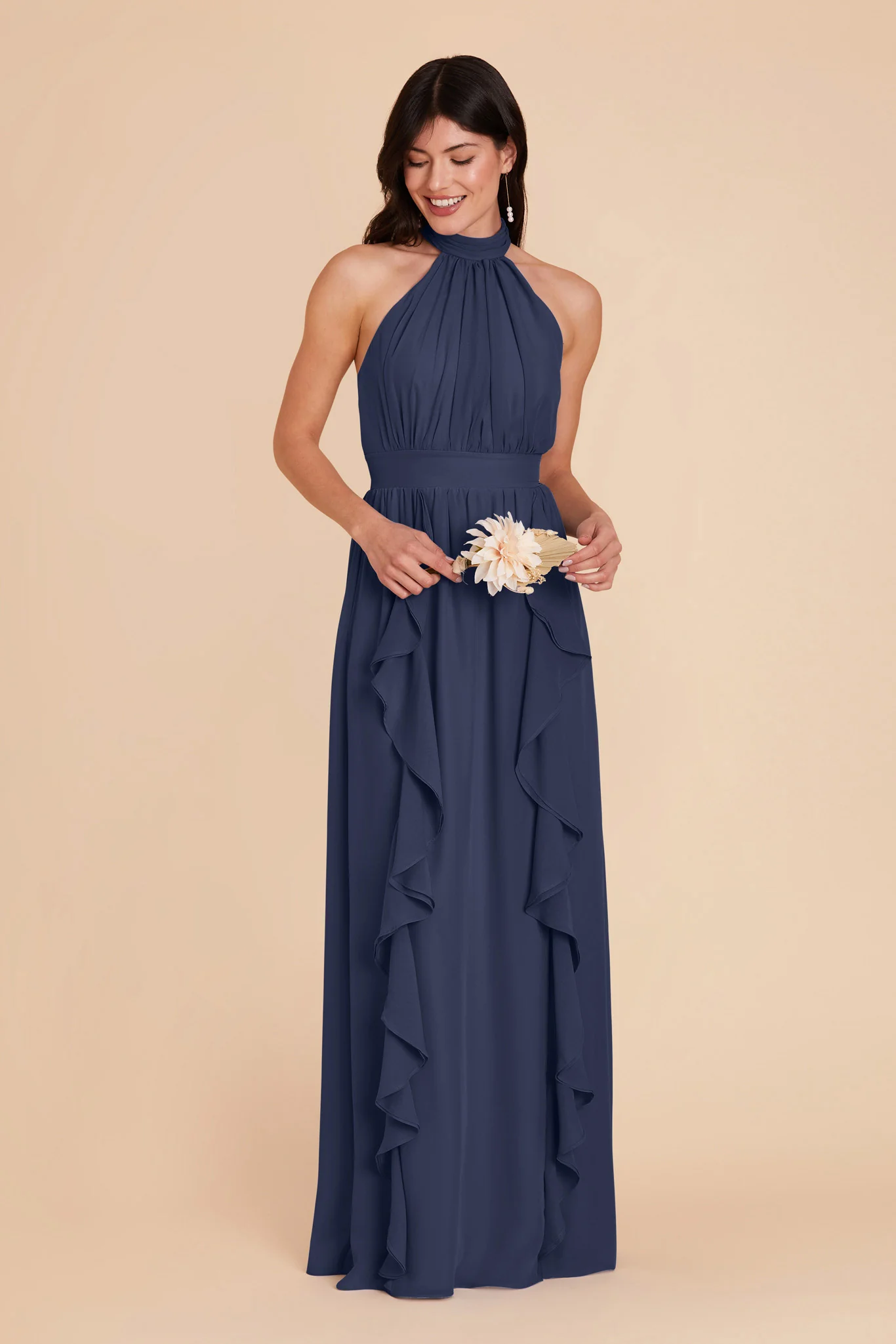 Joyce Chiffon Dress - Slate Blue - Image 4