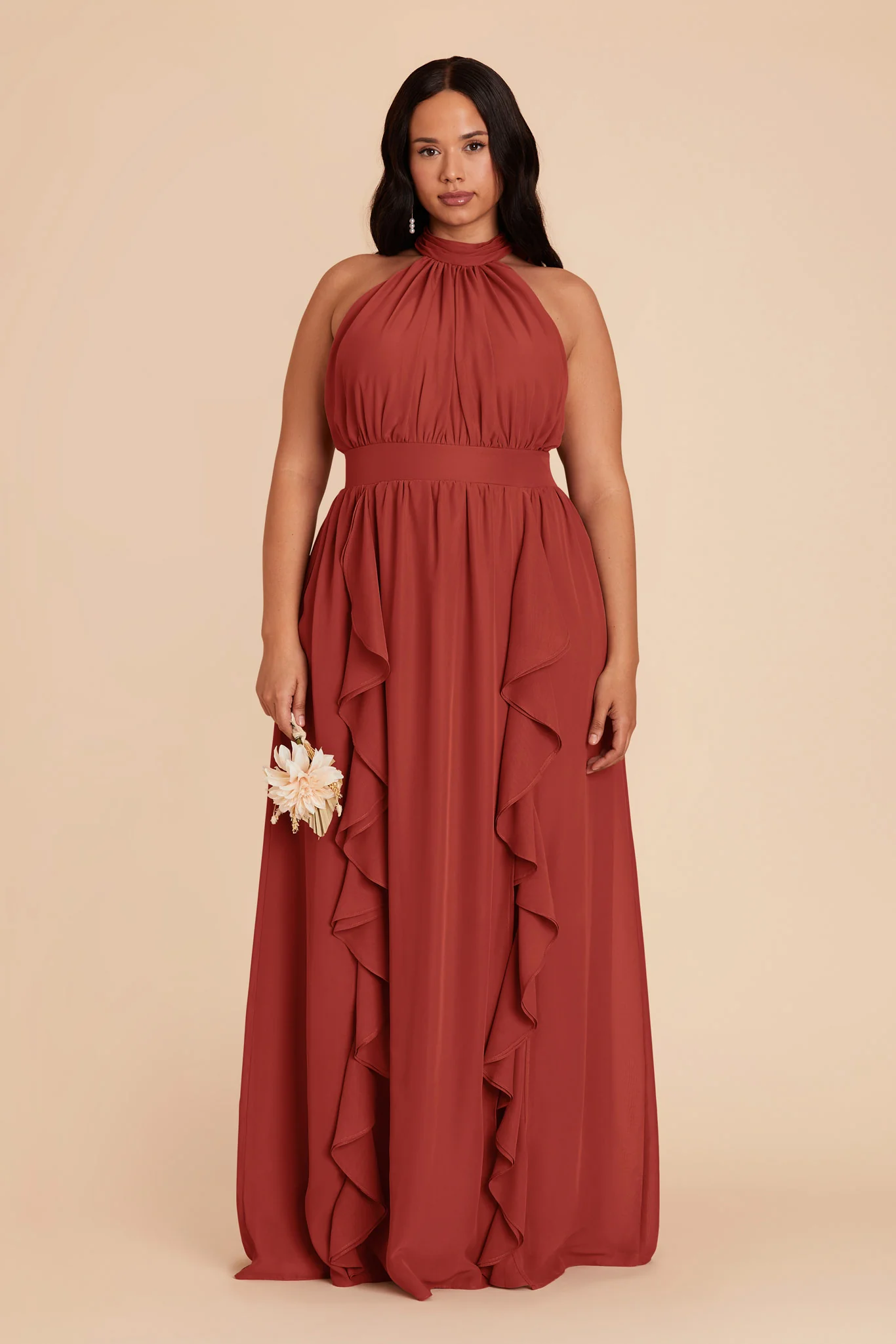 Joyce Chiffon Dress - Spice - Image 2