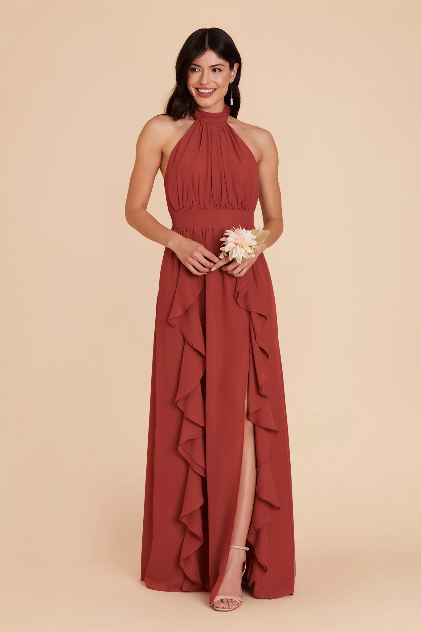 Joyce Chiffon Dress - Spice - Image 3
