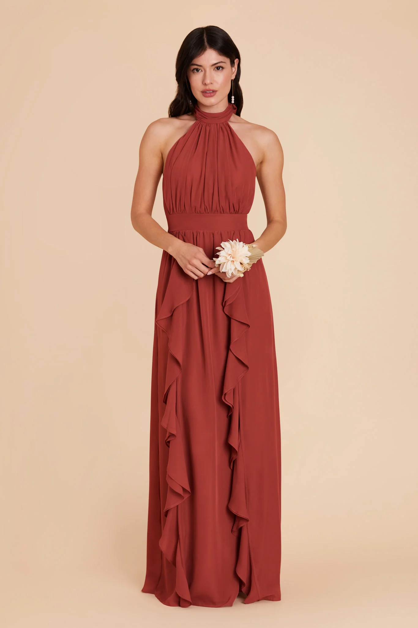 Joyce Chiffon Dress - Spice - Image 4