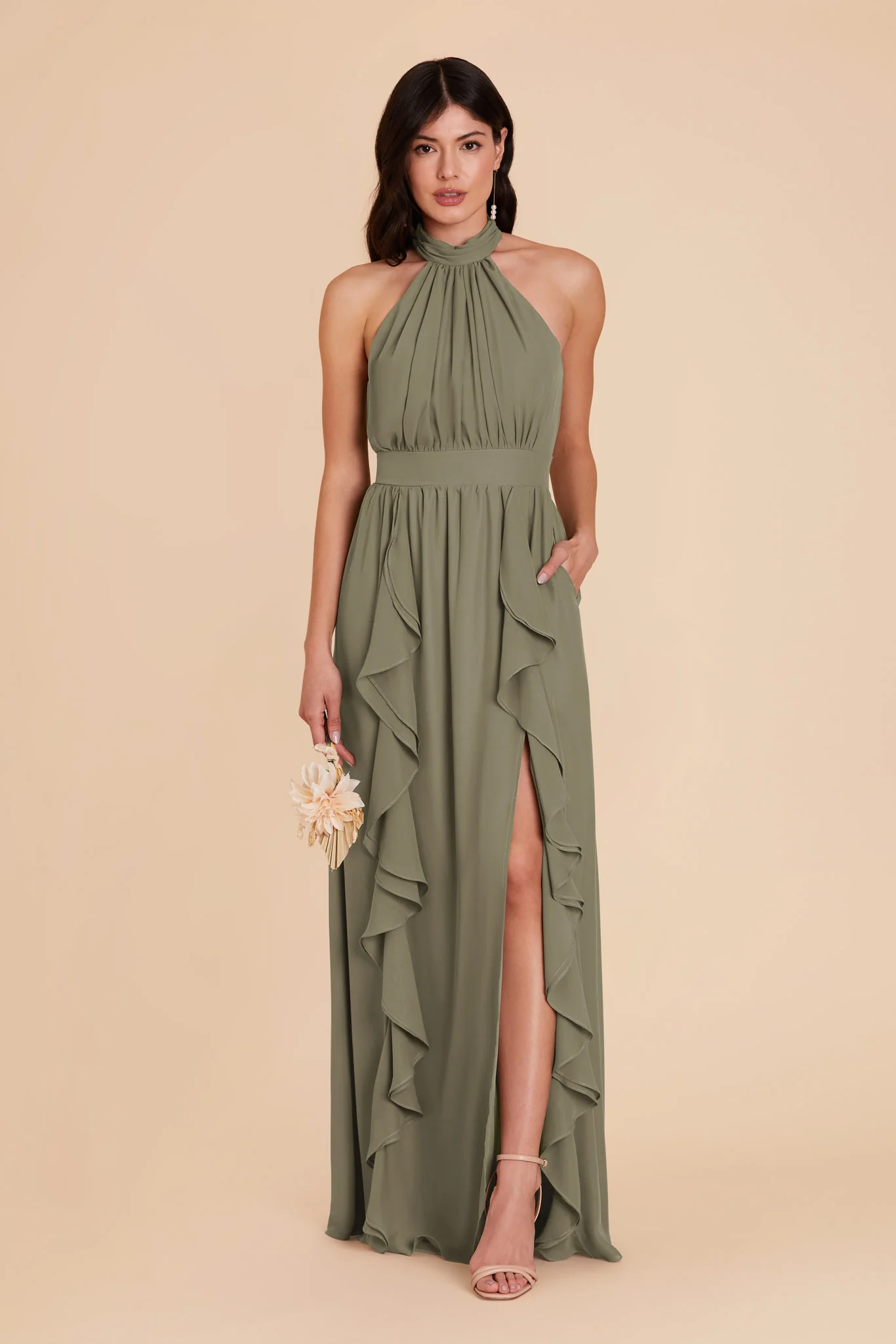 Joyce Chiffon Dress - Thyme