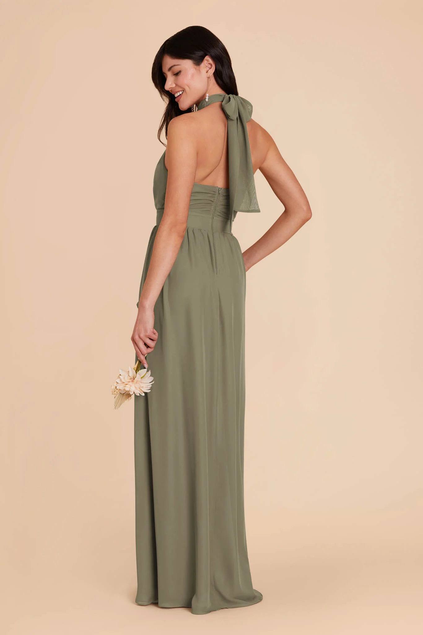 Joyce Chiffon Dress - Thyme - Image 6