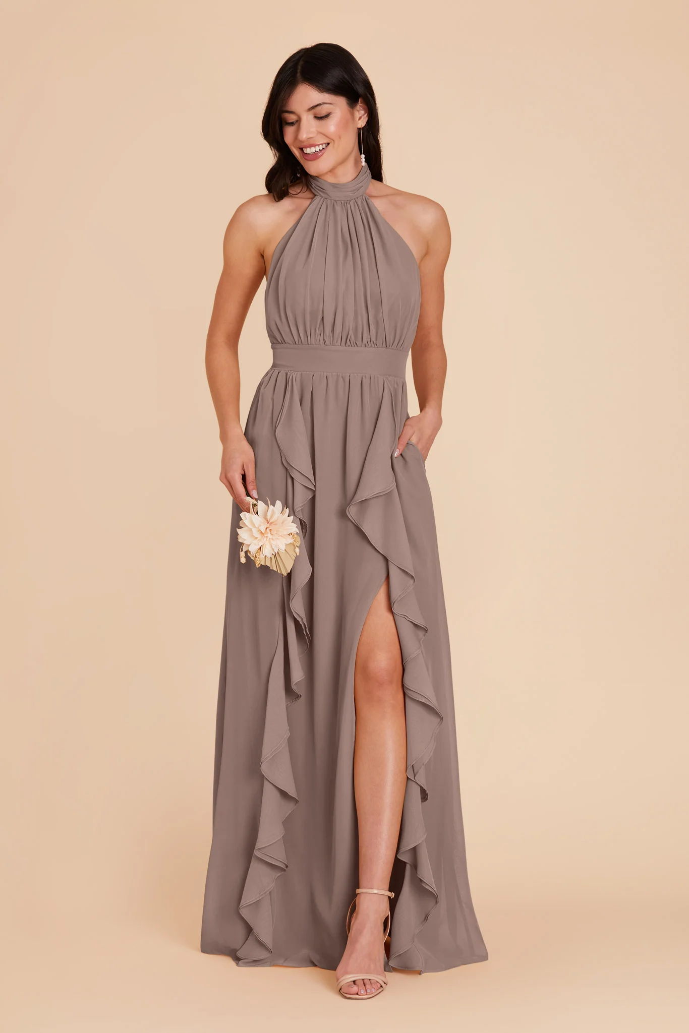 Joyce Chiffon Dress - Toffee - Image 4