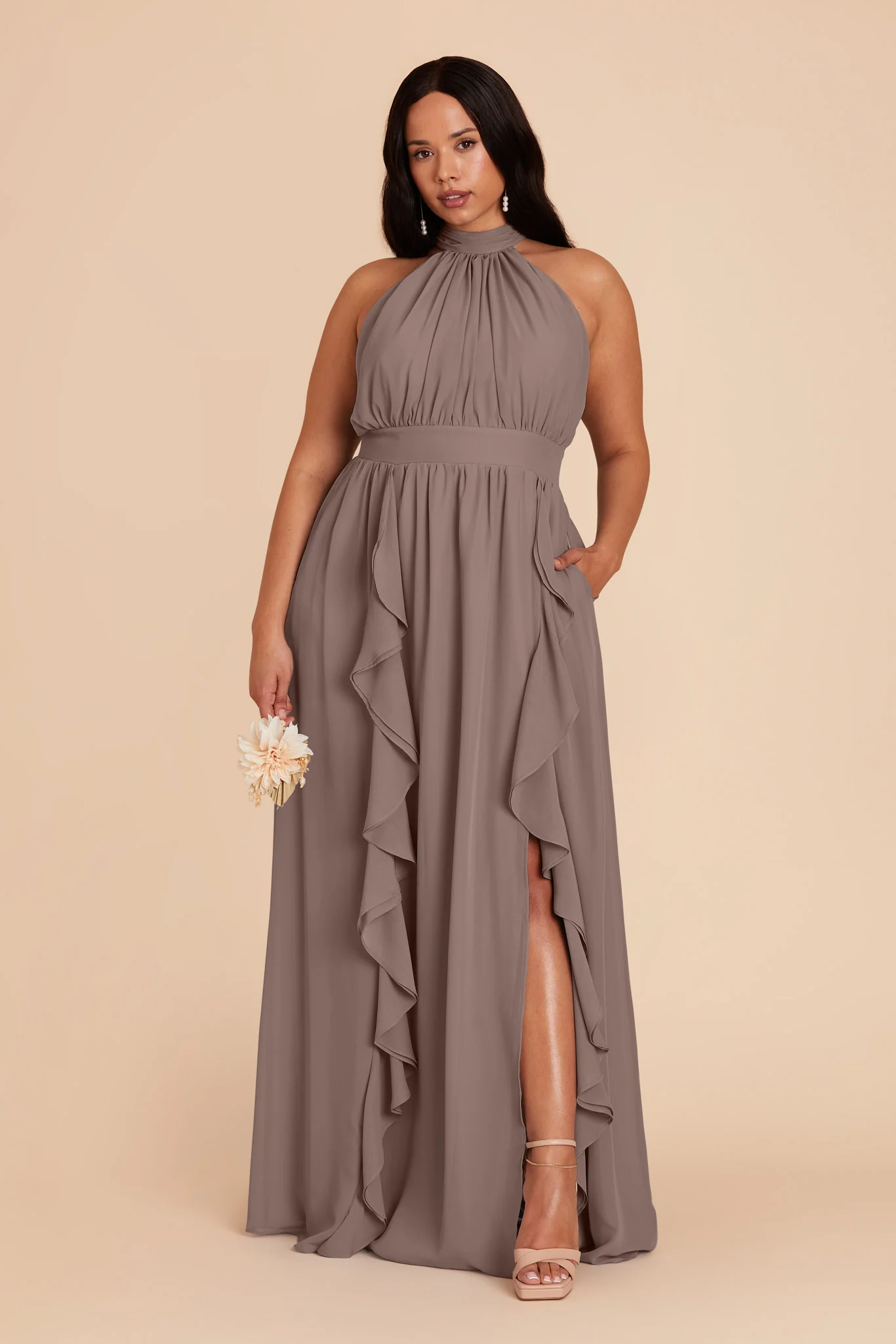 Joyce Chiffon Dress - Toffee - Image 7