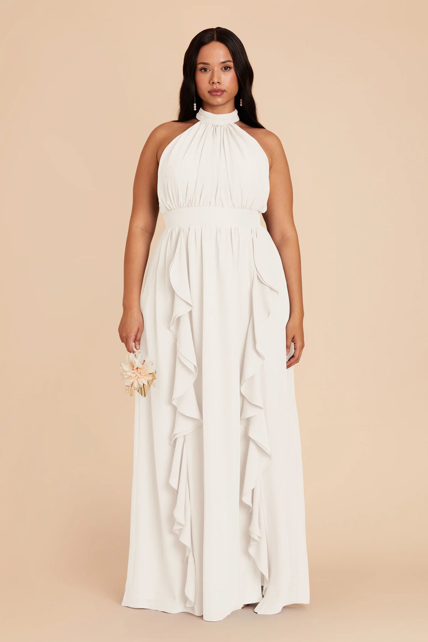 Joyce Chiffon Dress - White - Image 2