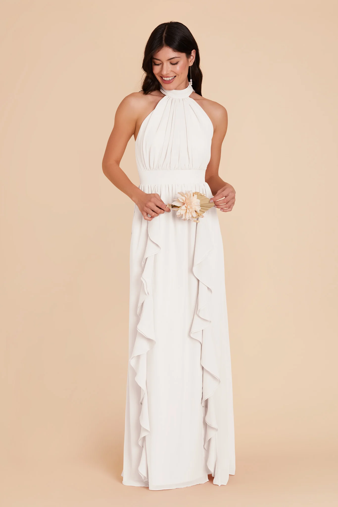 Joyce Chiffon Dress - White - Image 3