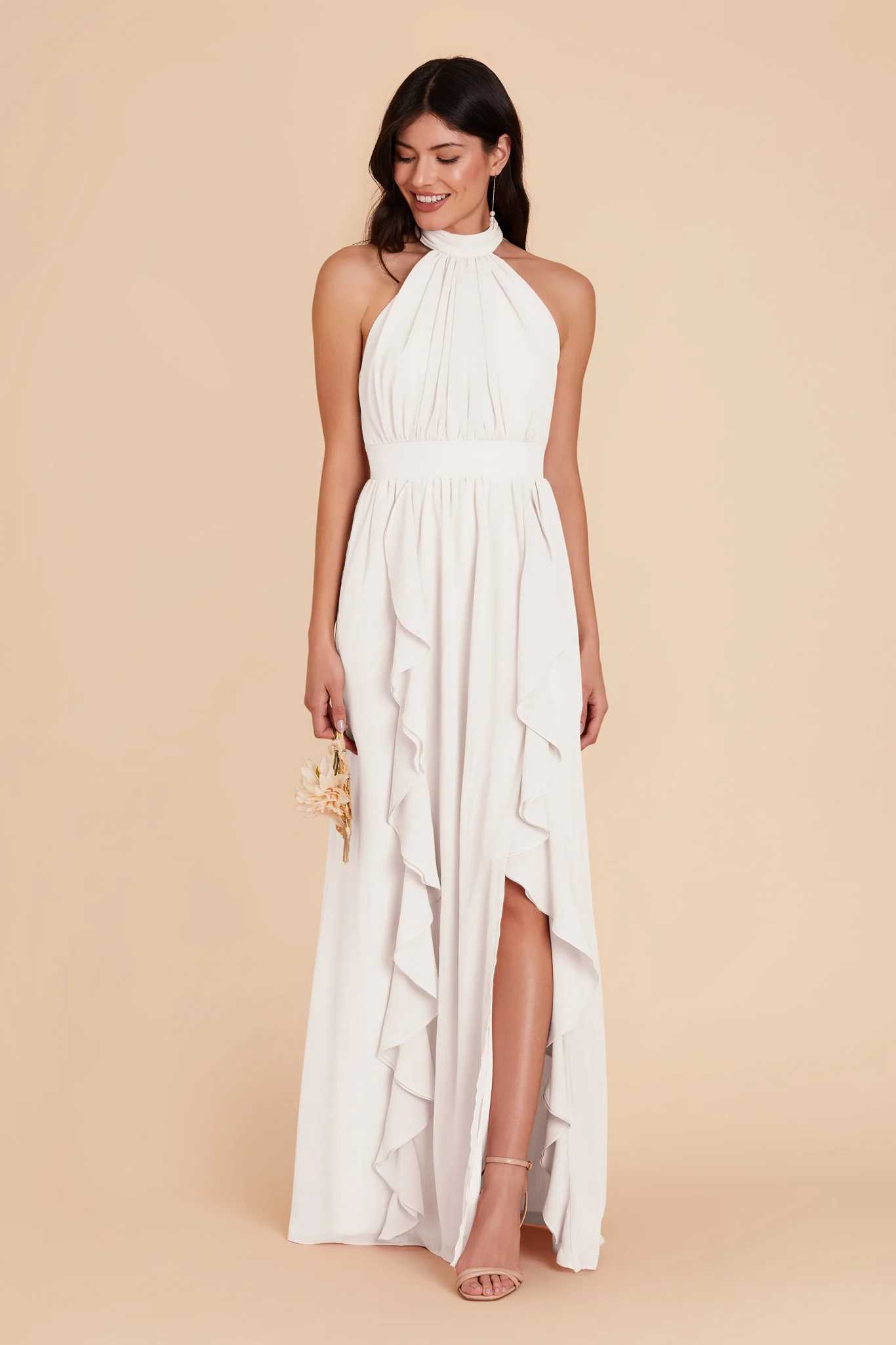Joyce Chiffon Dress - White - Image 4