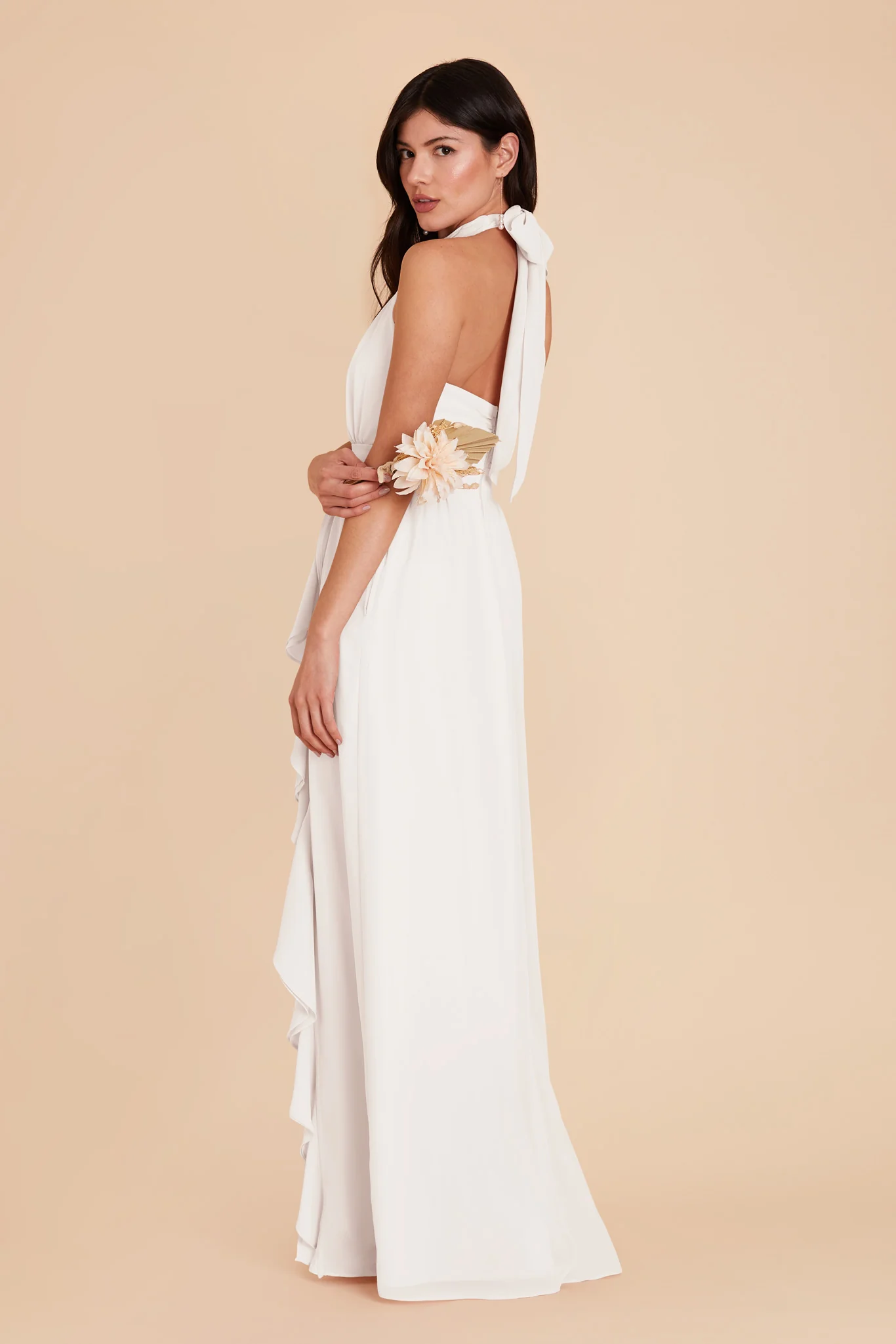 Joyce Chiffon Dress - White - Image 5