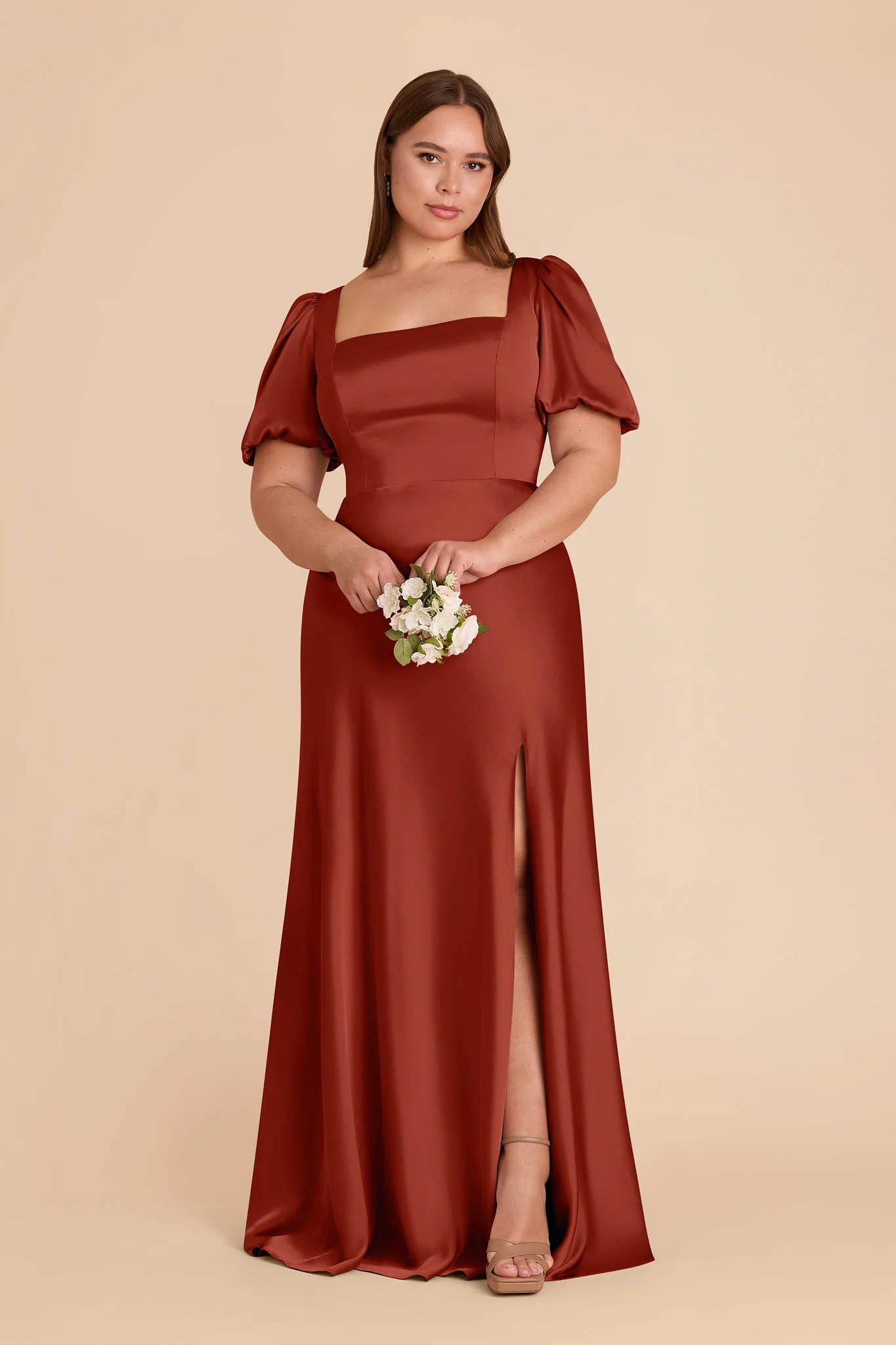 Judy Matte Satin Dress - Auburn - Image 5