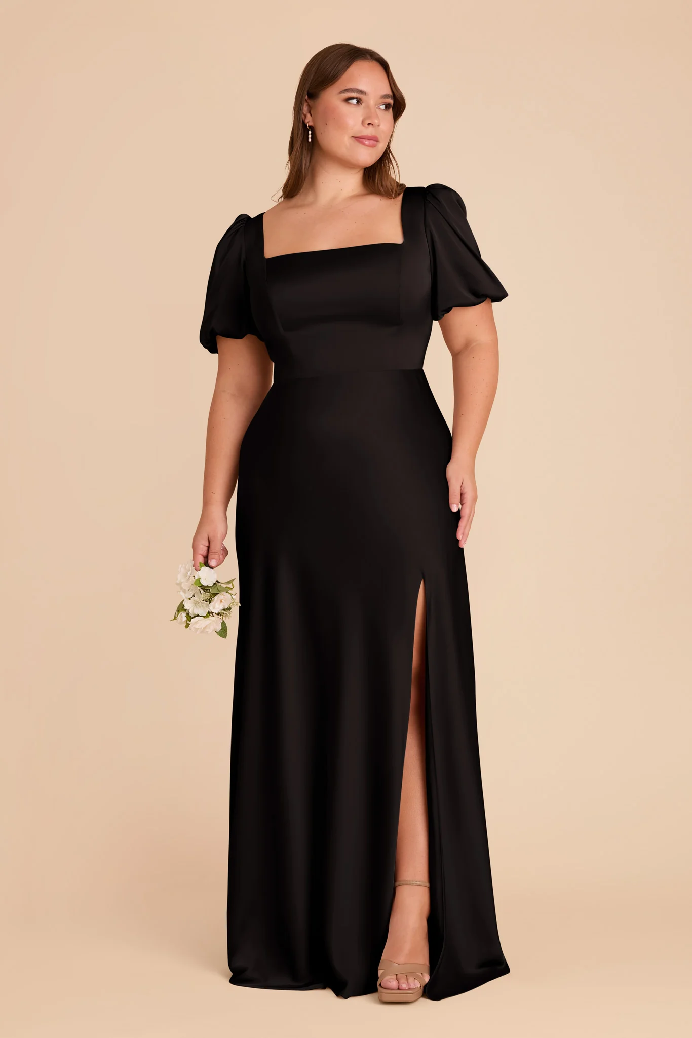 Judy Matte Satin Dress - Black - Image 8