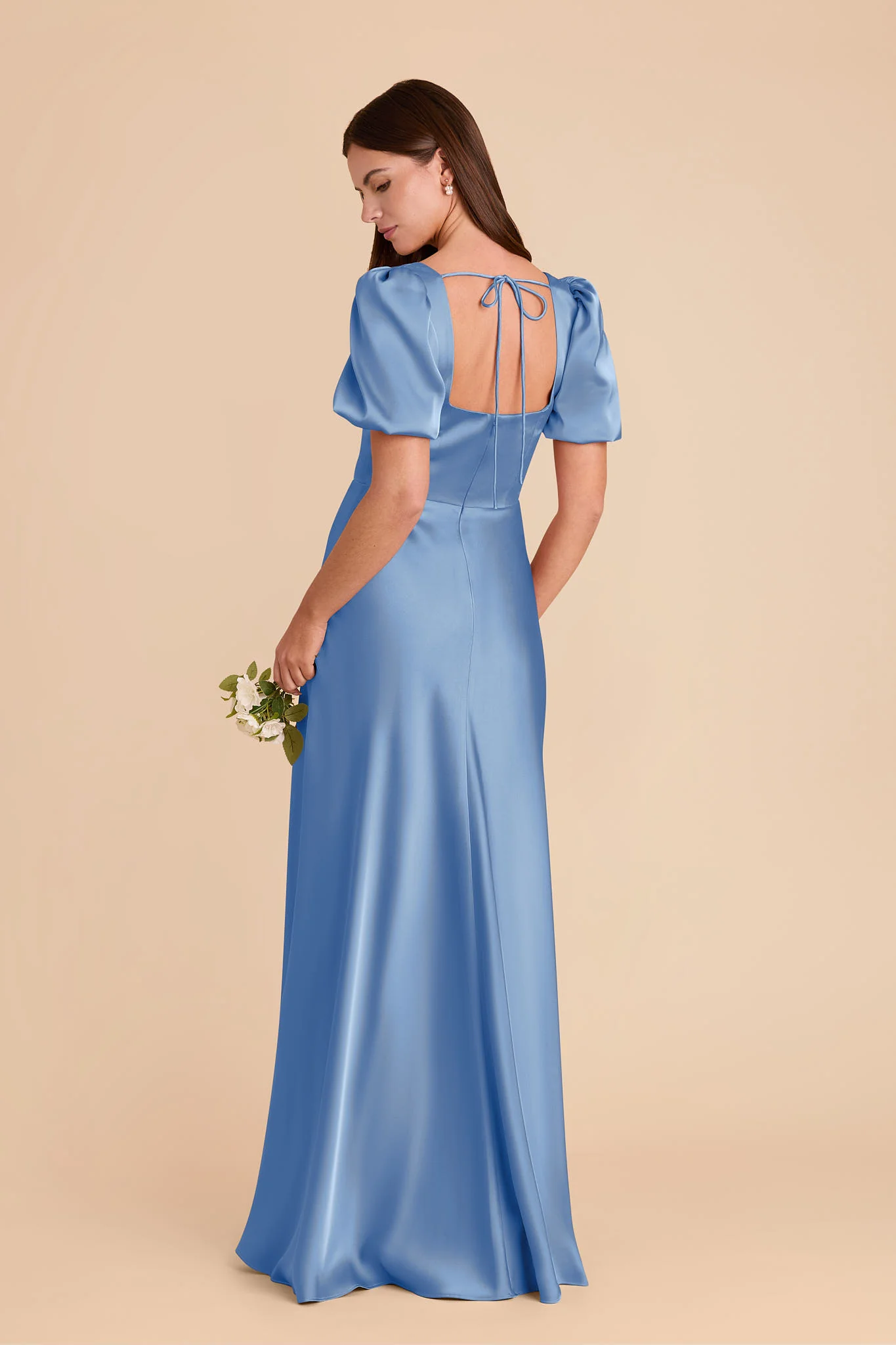 Judy Matte Satin Dress - Bluebell - Image 3