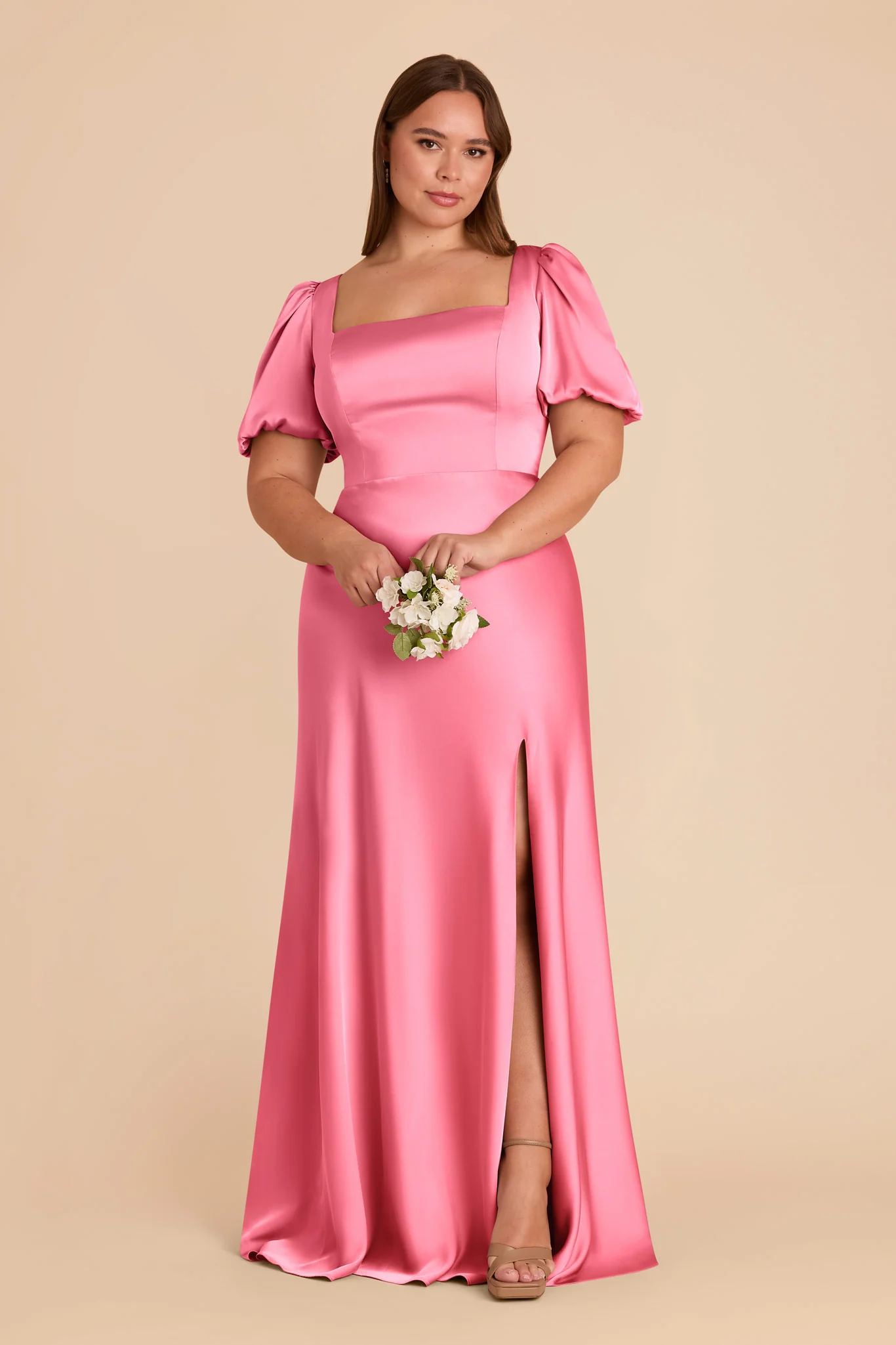 Judy Matte Satin Dress - Bon Bon Pink - Image 2