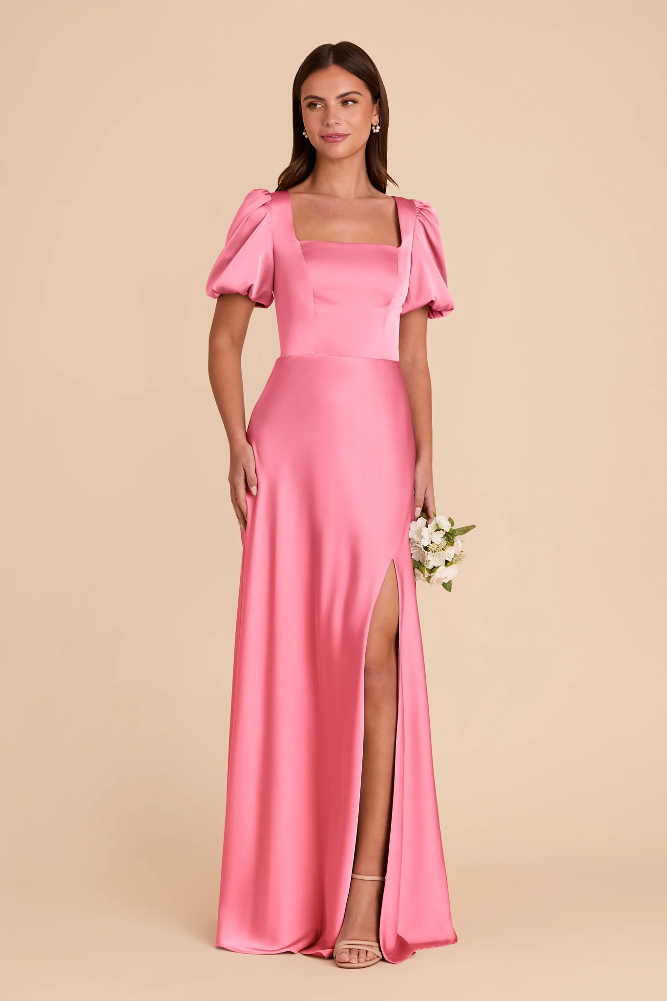 Judy Matte Satin Dress - Bon Bon Pink - Image 3