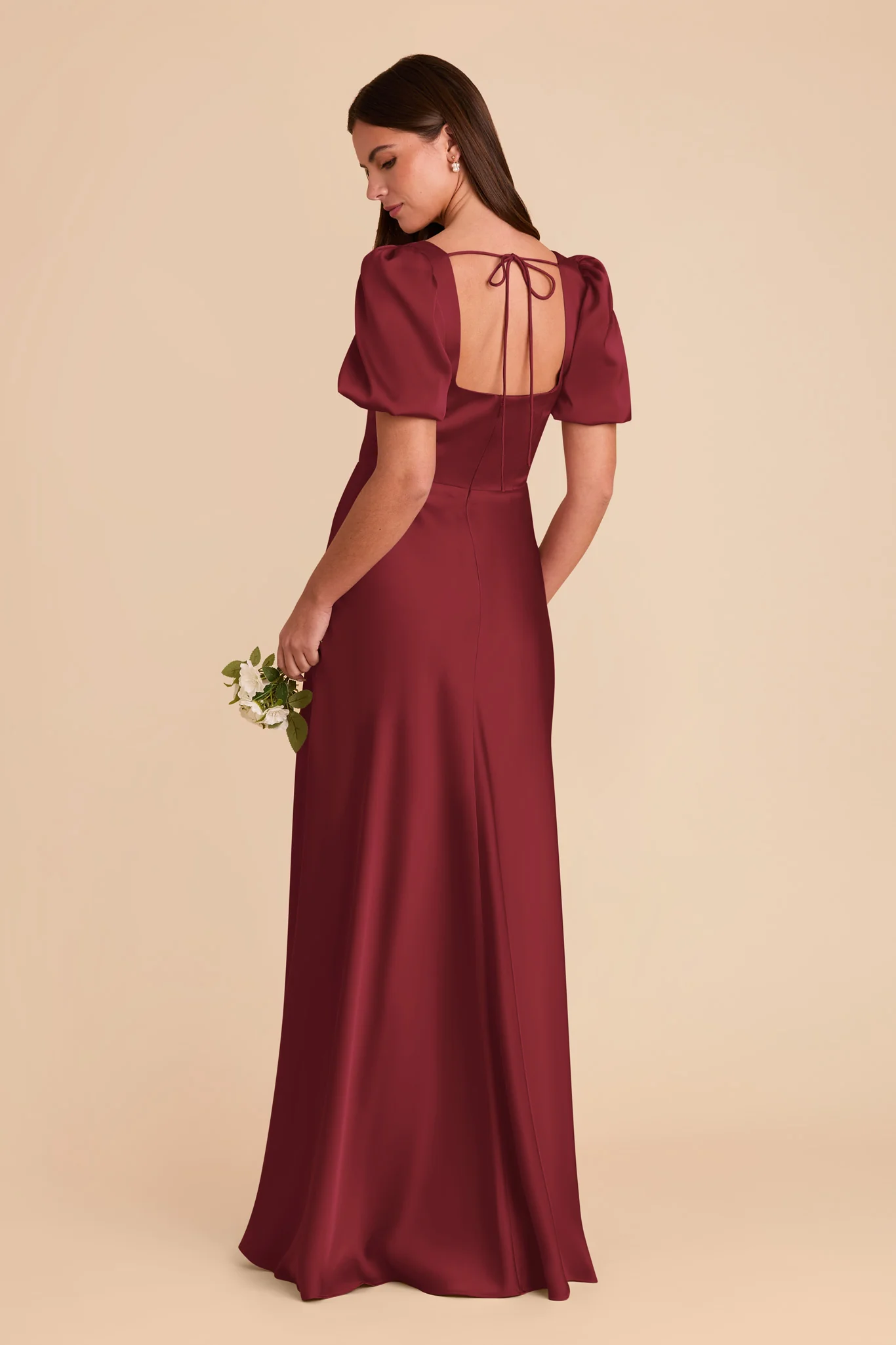 Judy Matte Satin Dress - Burgundy - Image 4
