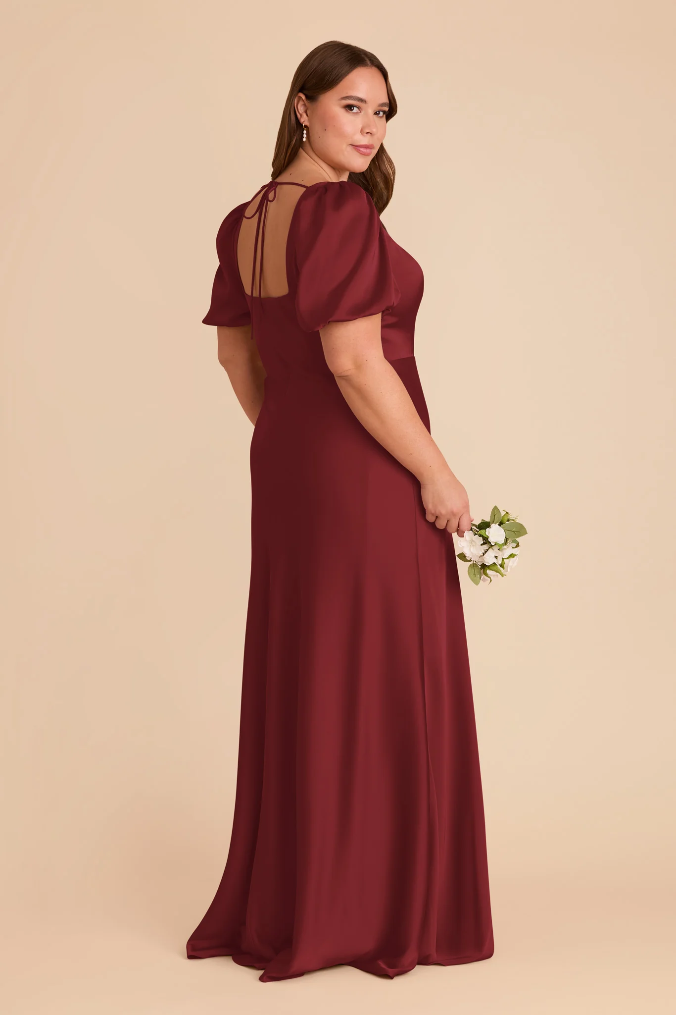 Judy Matte Satin Dress - Burgundy - Image 7