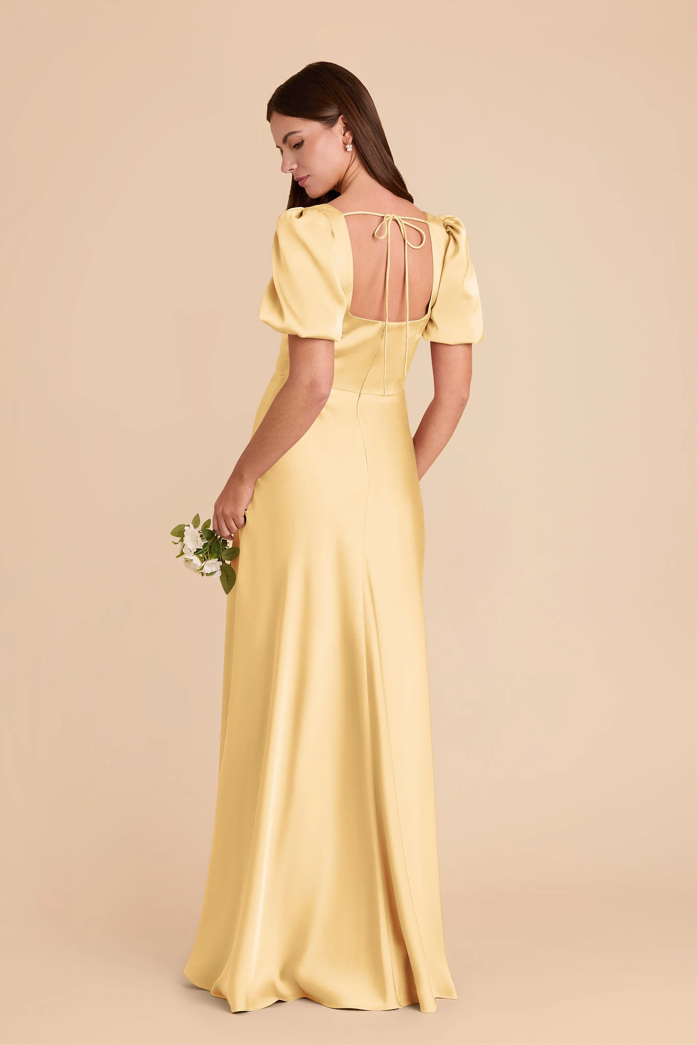 Judy Matte Satin Dress - Butter - Image 3