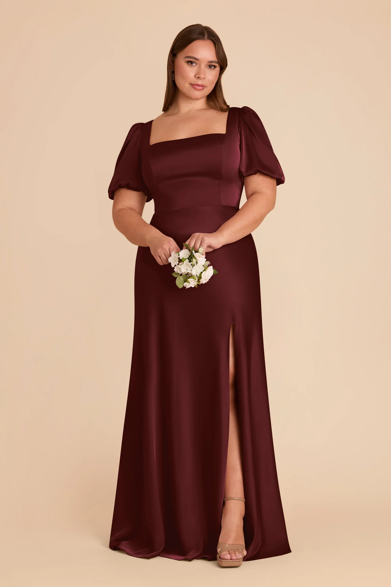 Judy Matte Satin Dress - Cabernet - Image 6